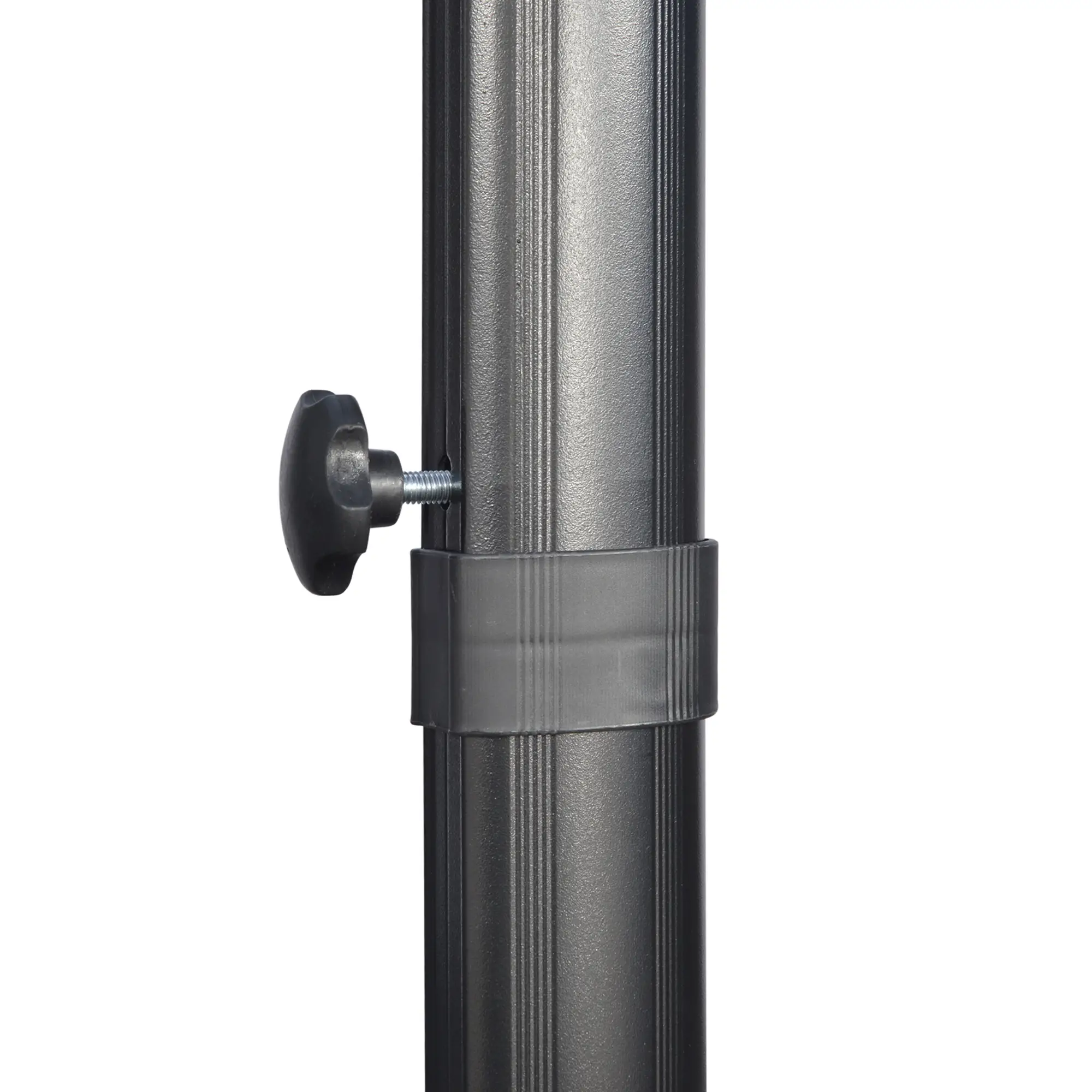 9ft Square Cantilever Patio Umbrella, Cross Base, Crank Handle, Light Grey - Image 9