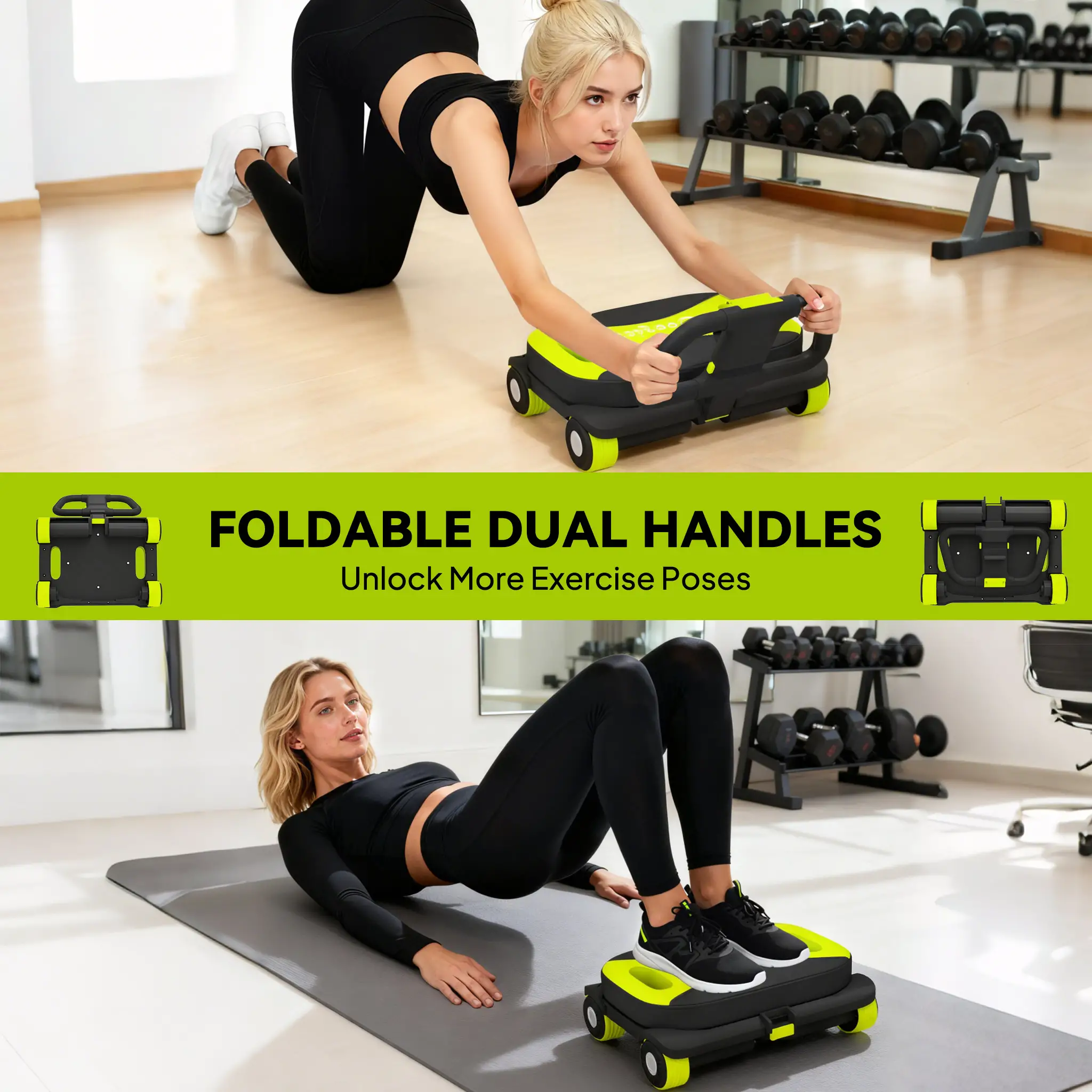 Ab Wheel Roller, Automatic Rebound, Core Trainer With Phone Holder - Image 7