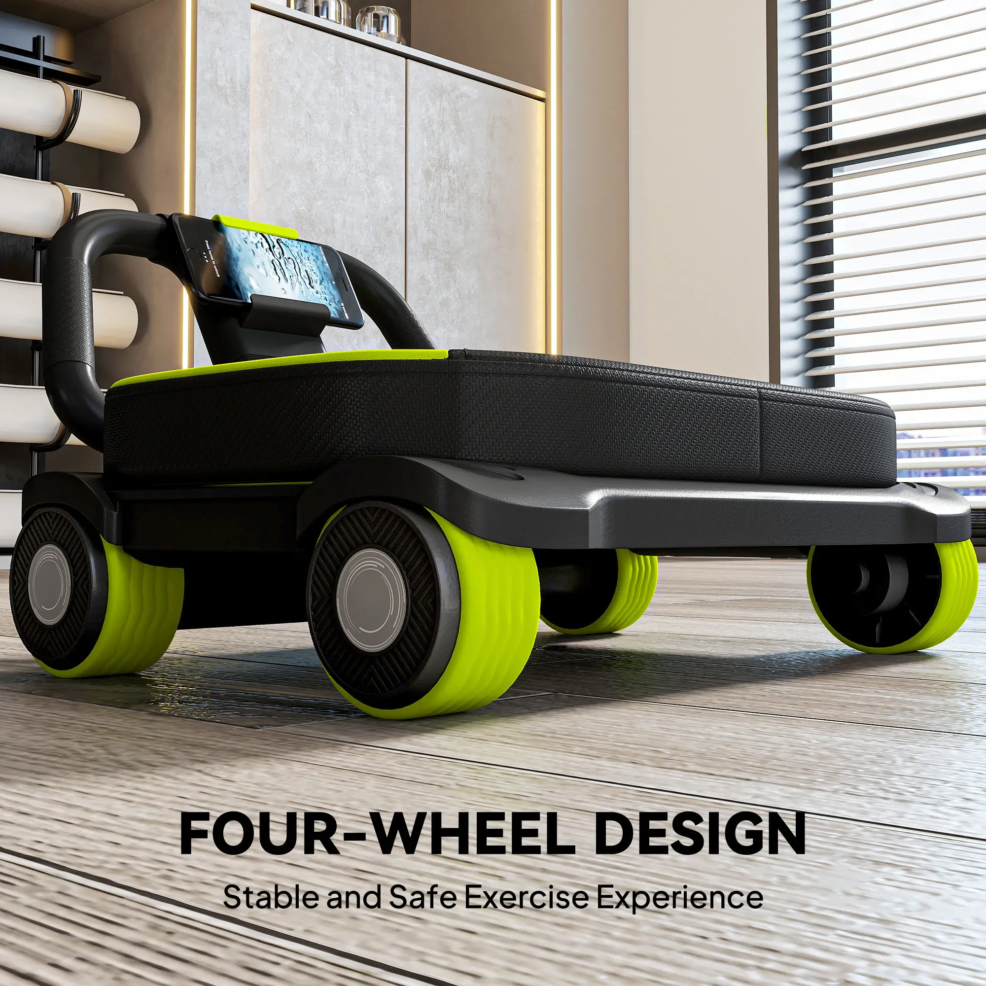Ab Wheel Roller, Automatic Rebound, Core Trainer With Phone Holder - Image 9