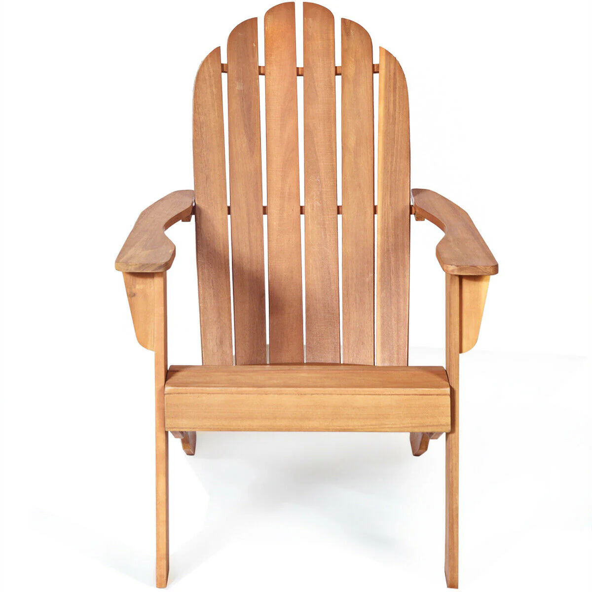 Acacia Wood Outdoor Adirondack Chair, Ergonomic Design, Natural - Image 10