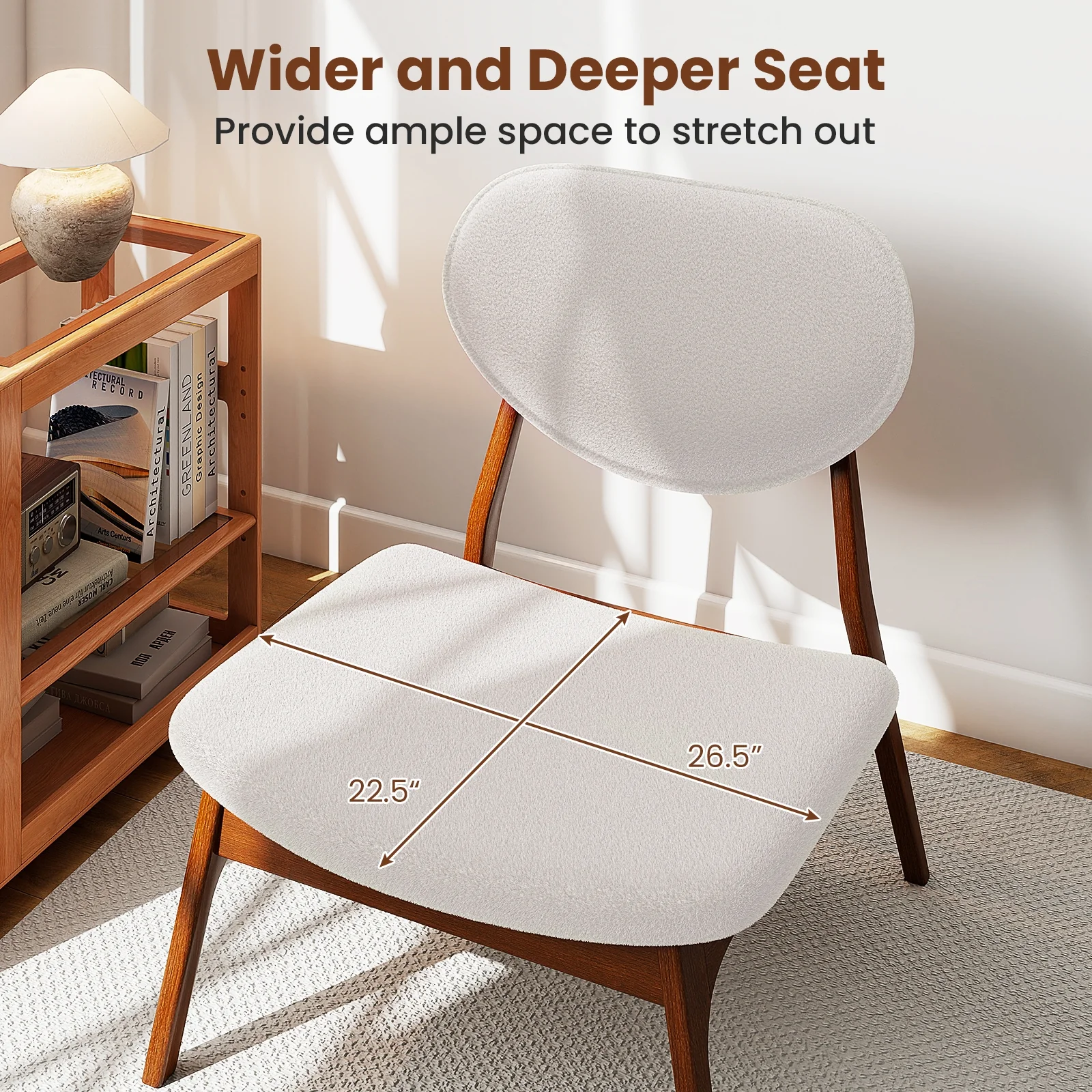 Accent Chairs Set Of 2 With Side Table, Solid Wood Frame, Beige - Image 8