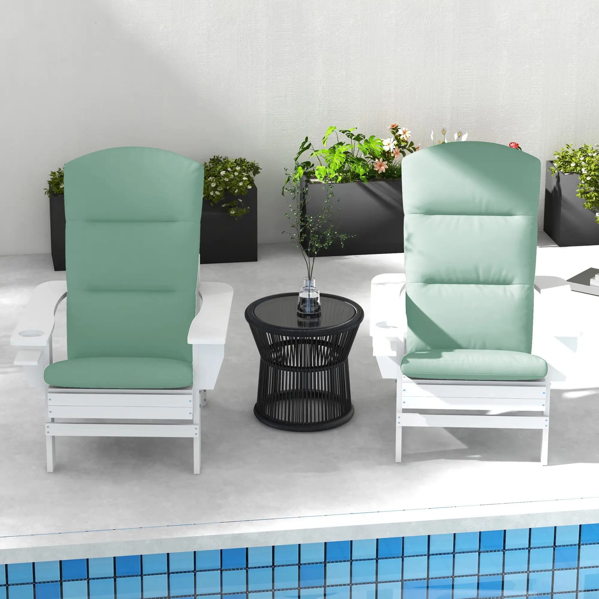 Adirondack Chair Cushions, Set of 2, Green - Image 7
