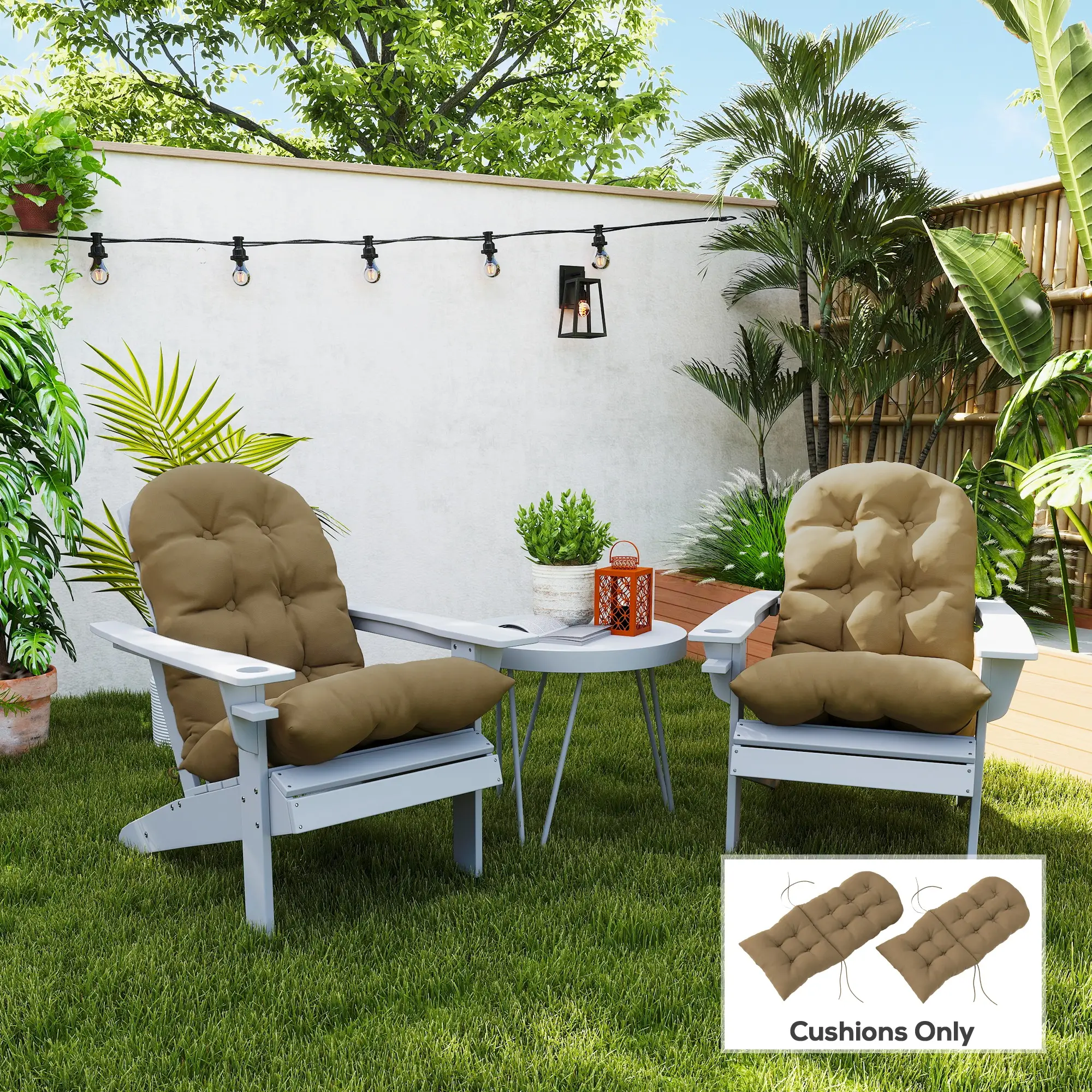 Adirondack Chair Cushions, Set of 2, Khaki - Image 8