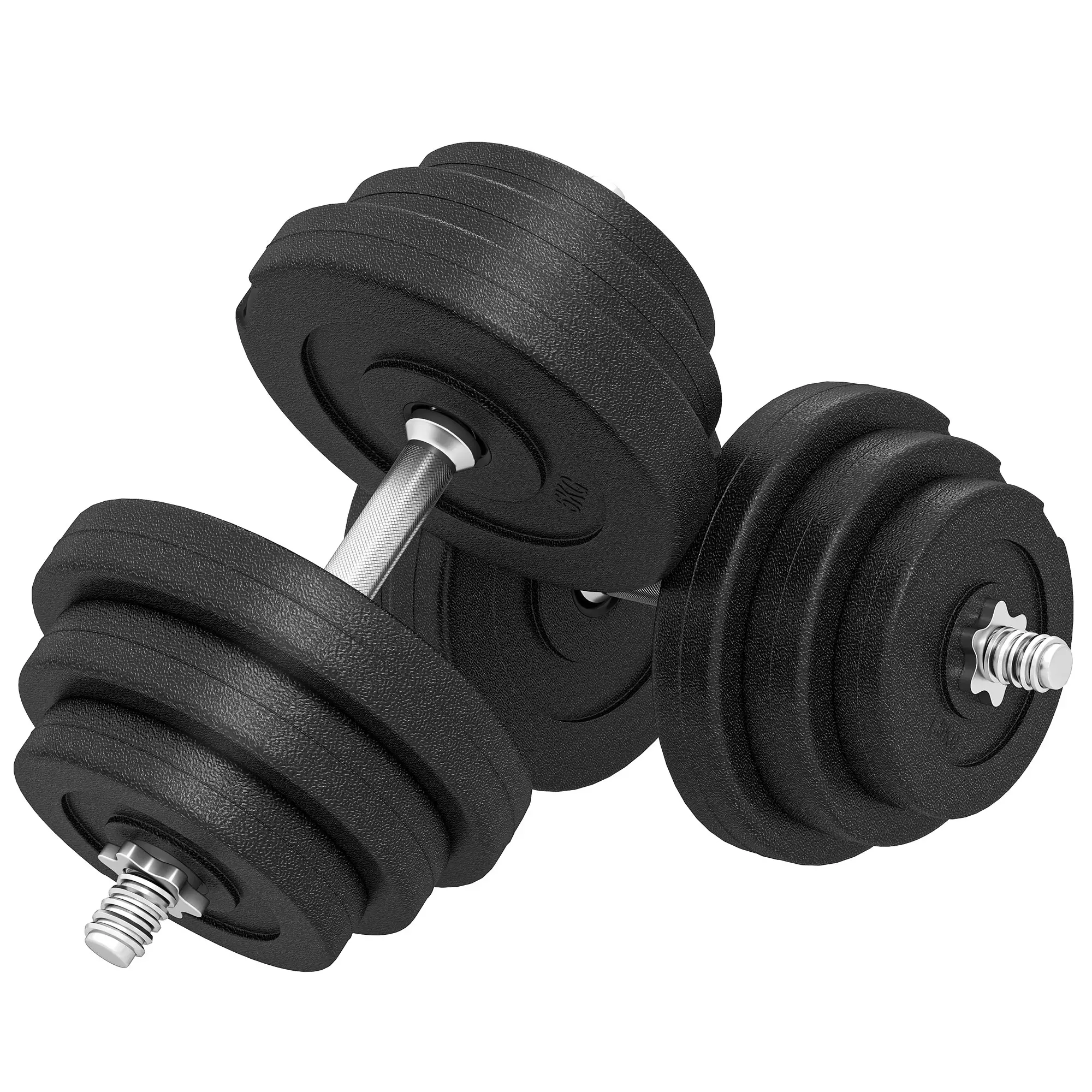 Adjustable 2 x 44lbs Dumbbell Set, Fitness Training, Black