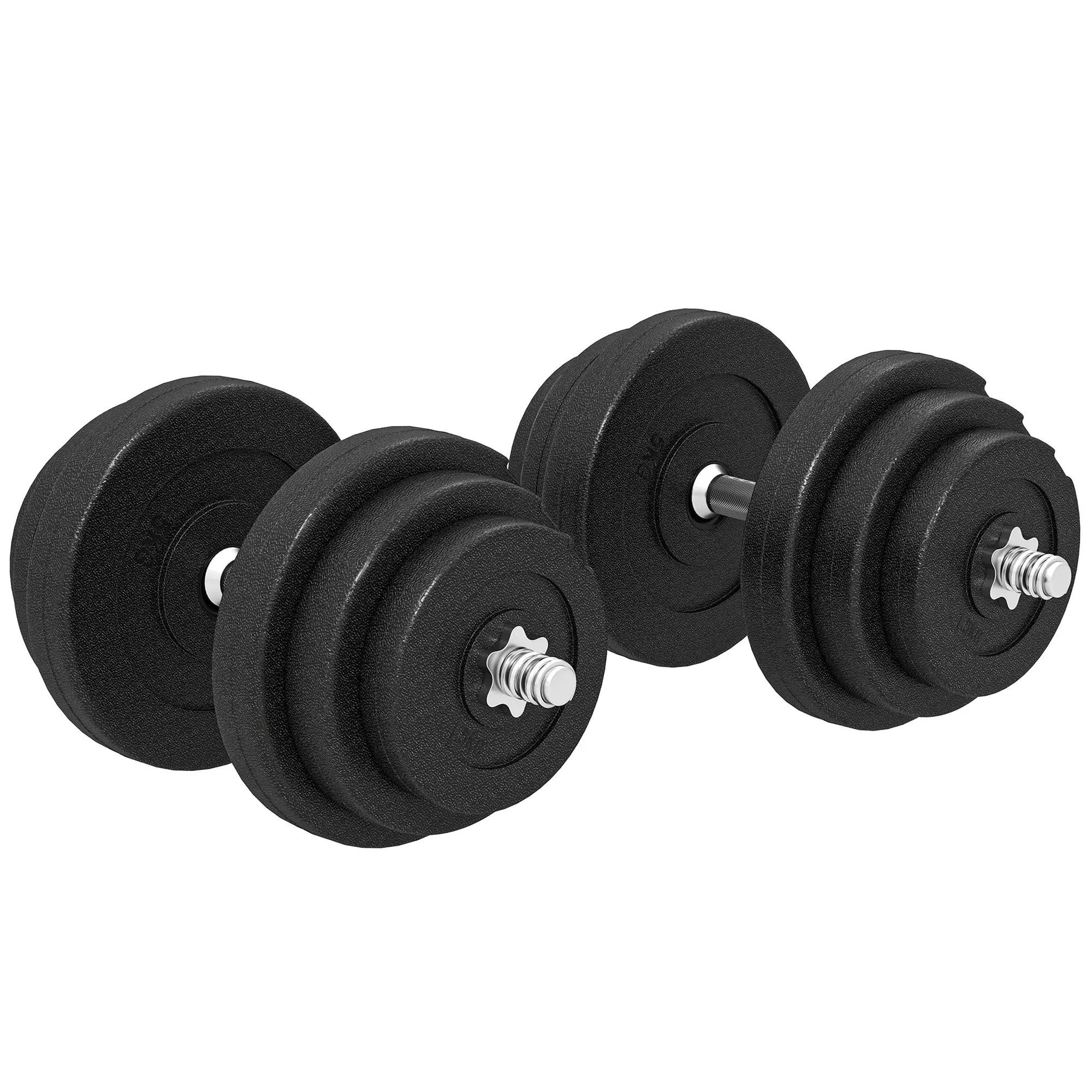 Adjustable 2 x 44lbs Dumbbell Set, Fitness Training, Black - Image 11