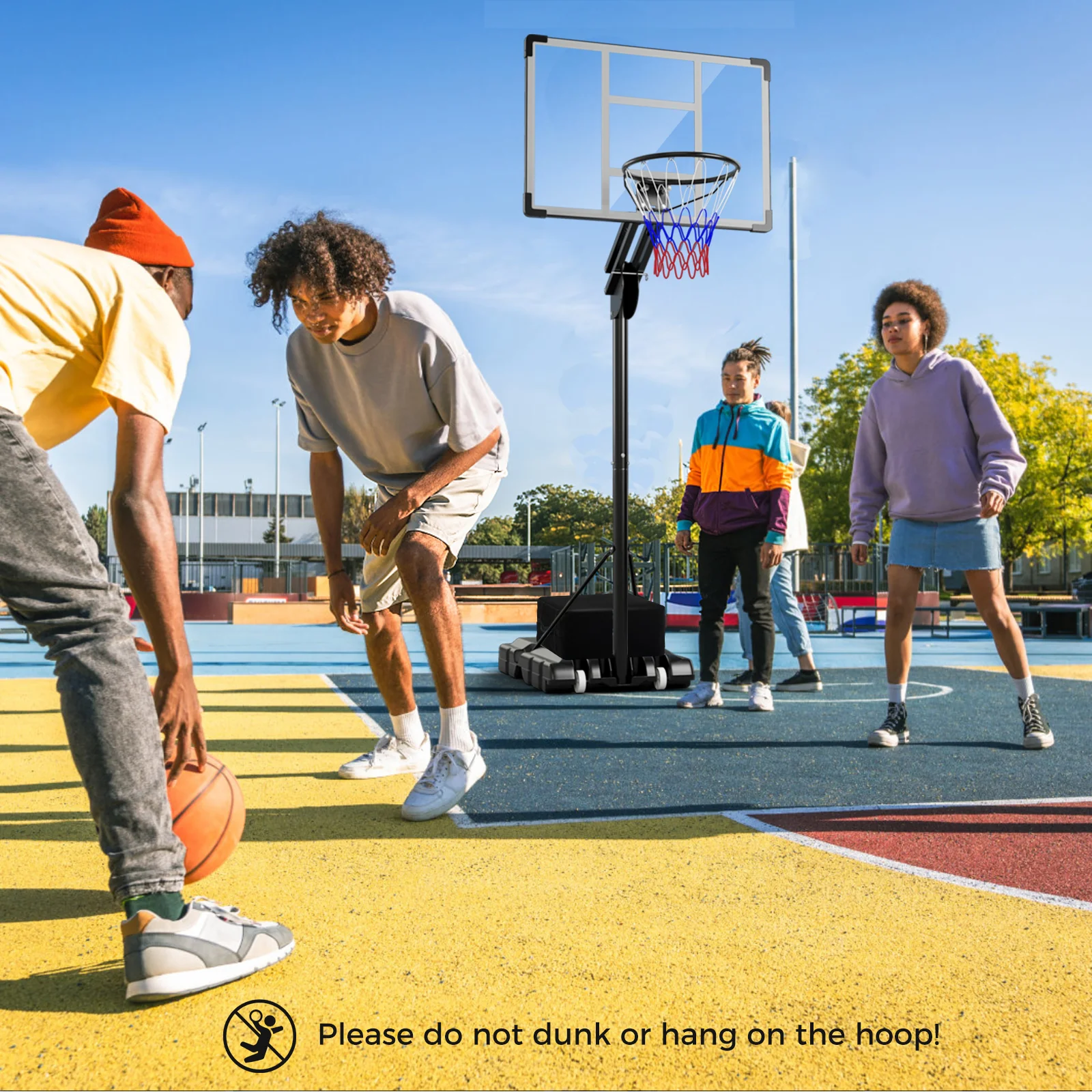 Adjustable Basketball Hoop, 4.9-10 Feet, Shatterproof Backboard - Image 2