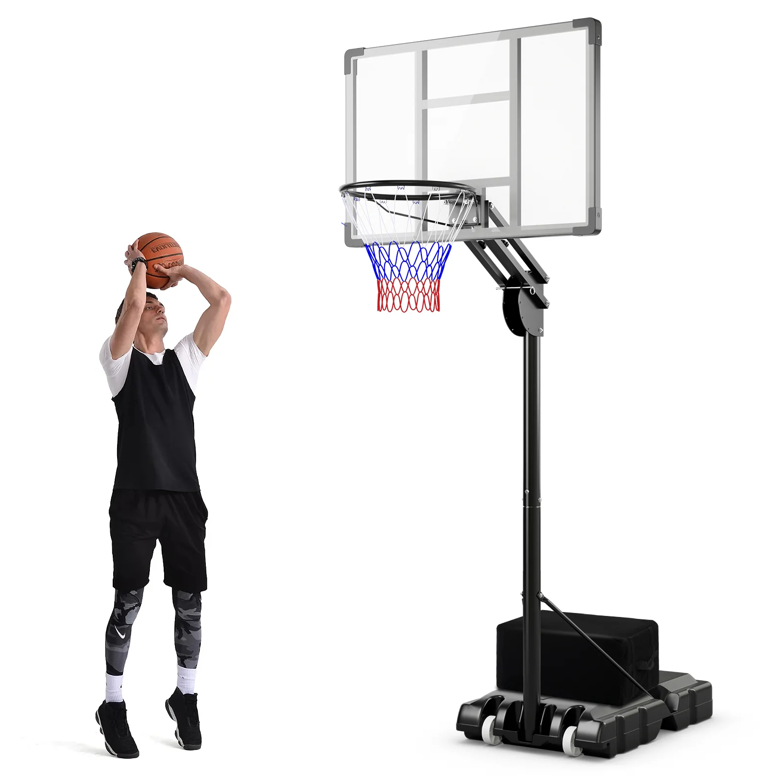 Adjustable Basketball Hoop, 4.9-10 Feet, Shatterproof Backboard - Image 4