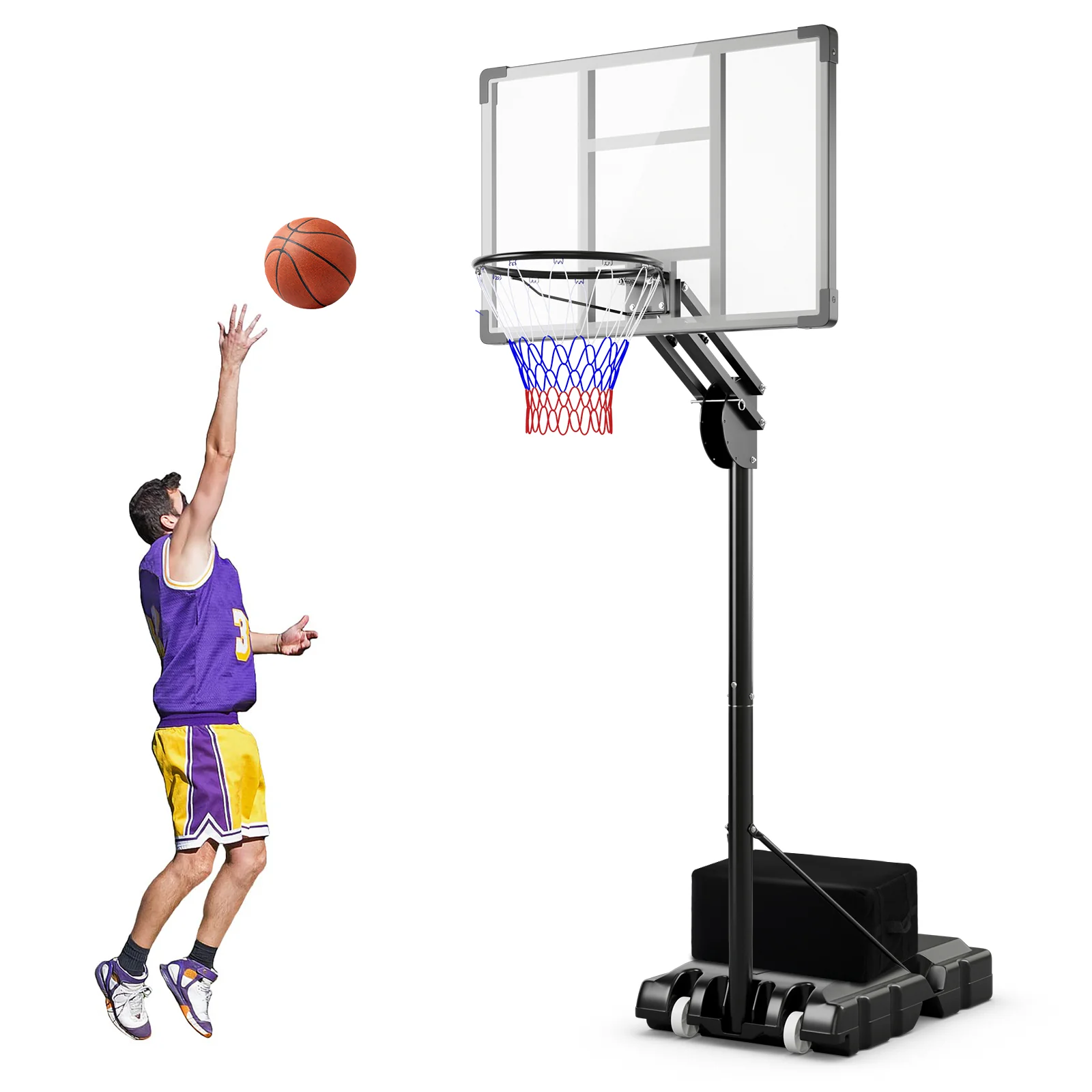 Adjustable Basketball Hoop, 4.9-10 Feet, Shatterproof Backboard - Image 5