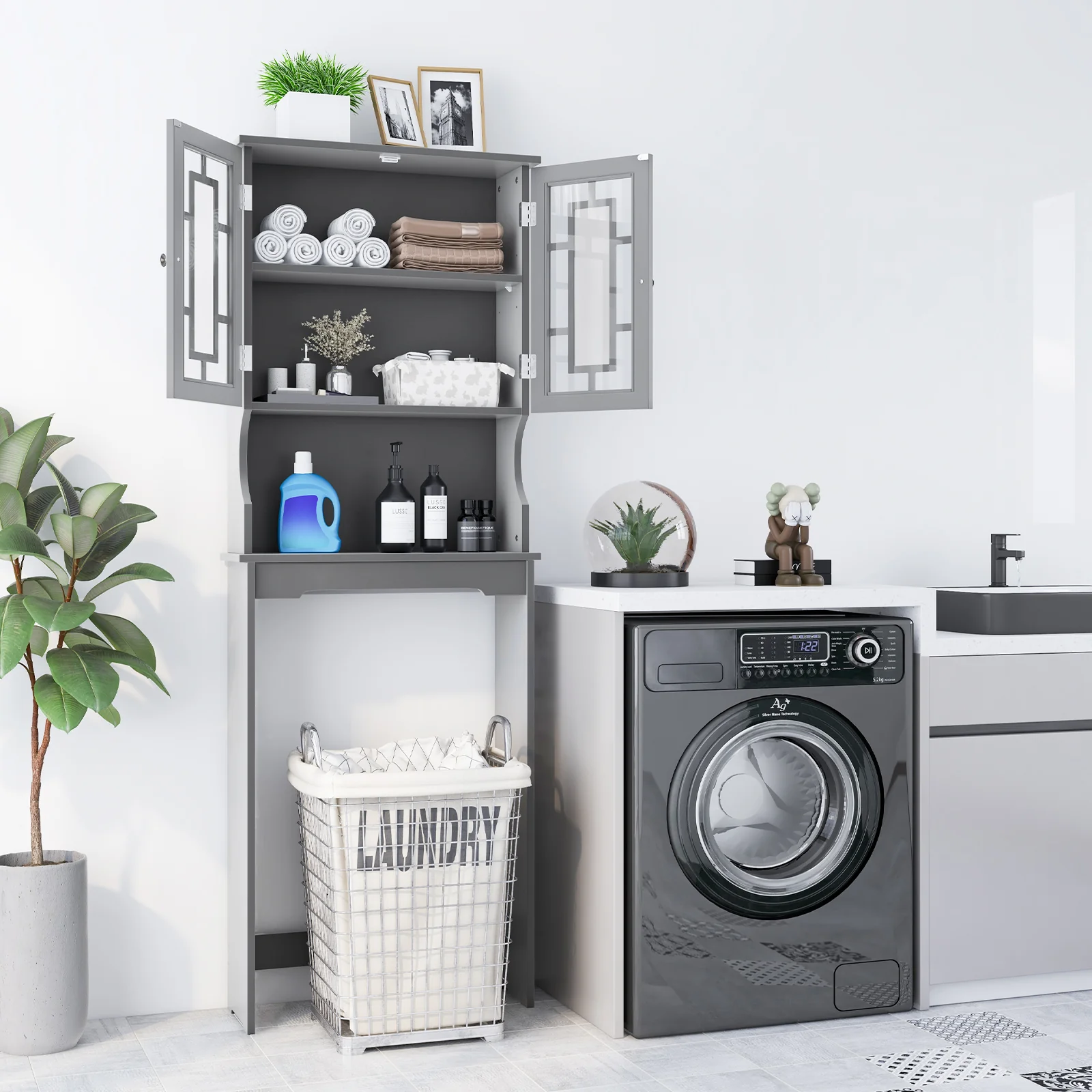 Adjustable Bathroom Organizer, Gray - Image 7