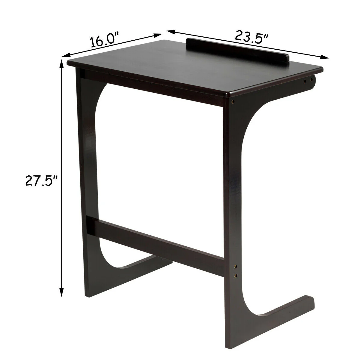 Adjustable C-Shape End Table With Tilting Top, Brown - Image 6