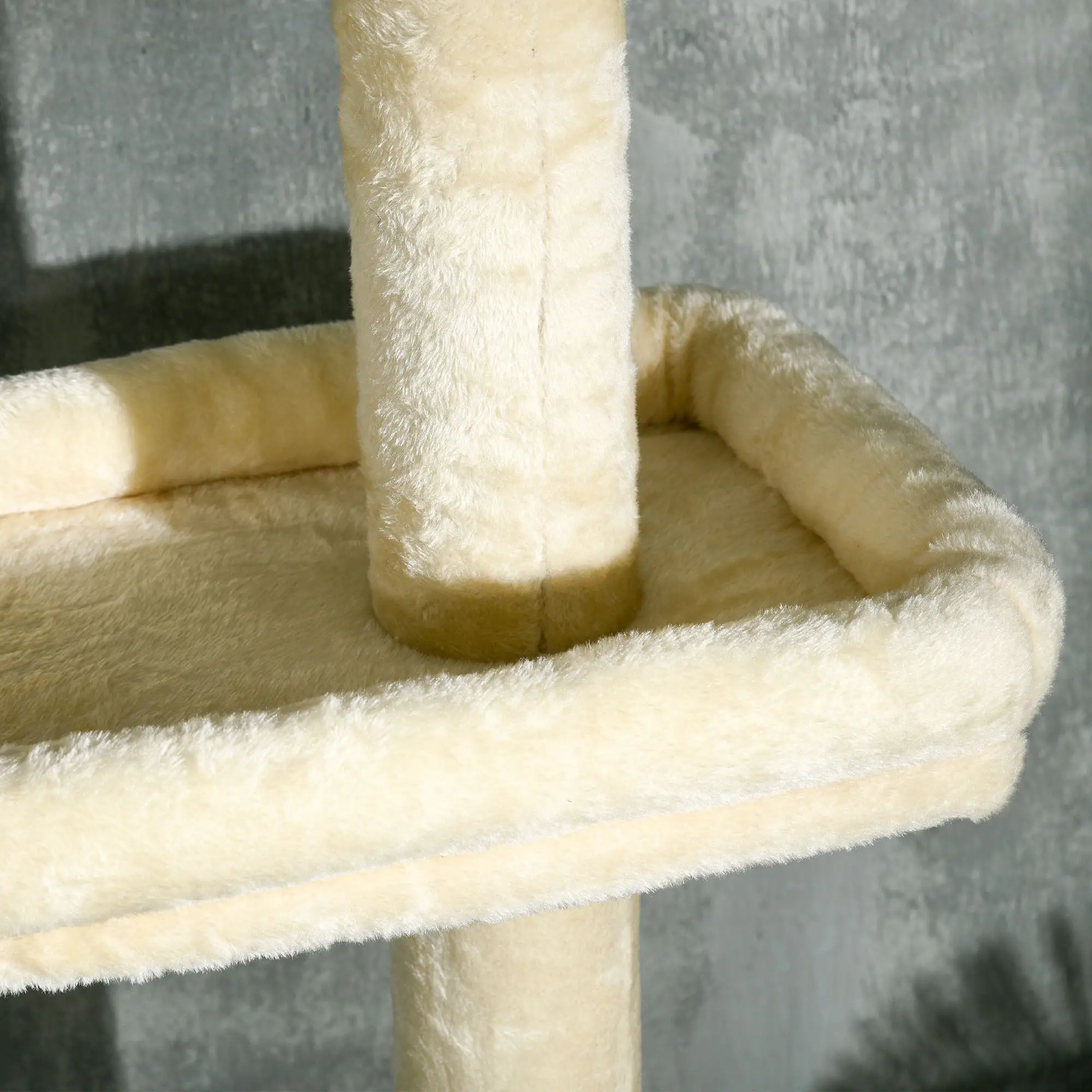 Adjustable Cat Tree, Scratching Post, House, Bed, 91-102 Inches, Beige - Image 9