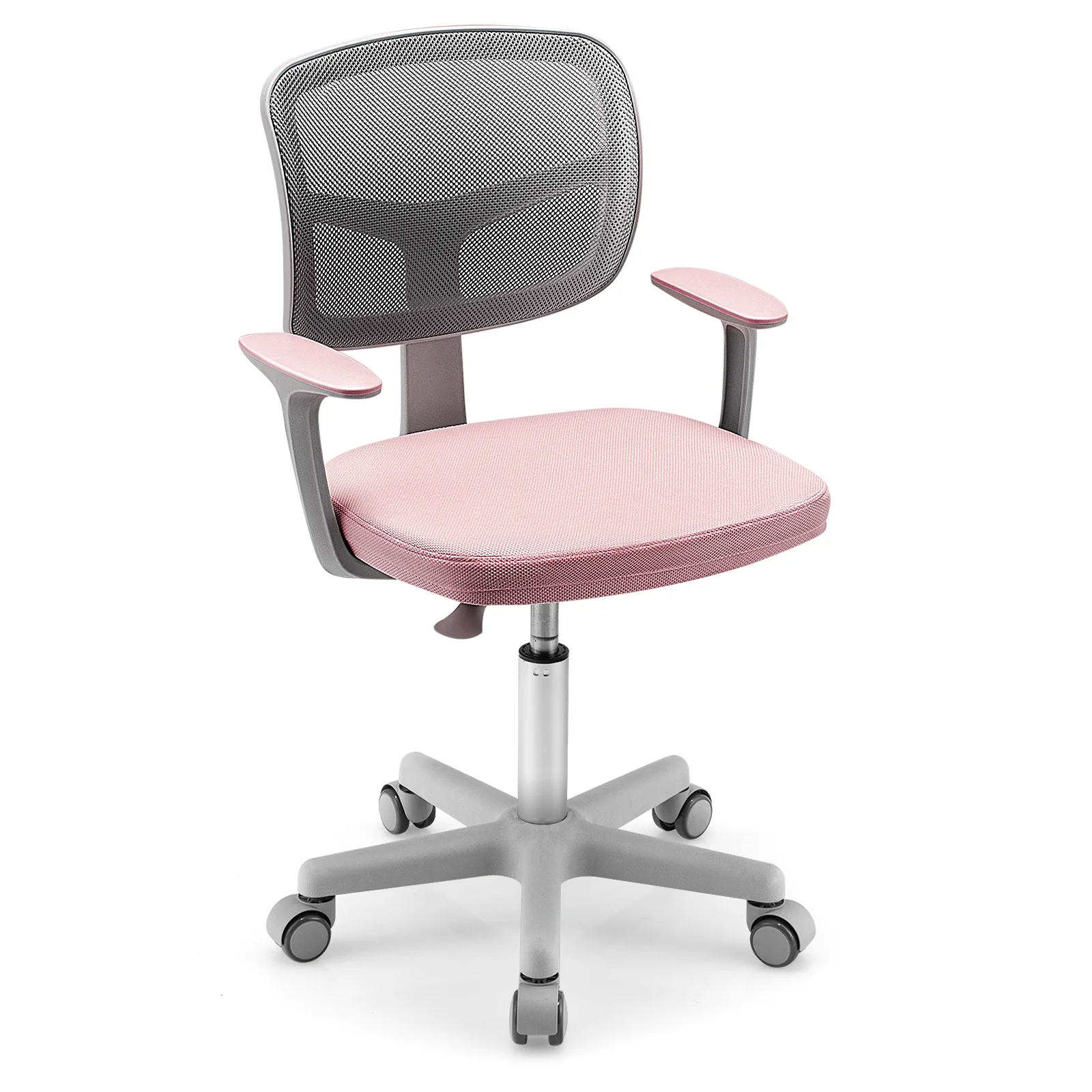 Adjustable Desk Chair With Auto Brake Casters, Pink - Image 4