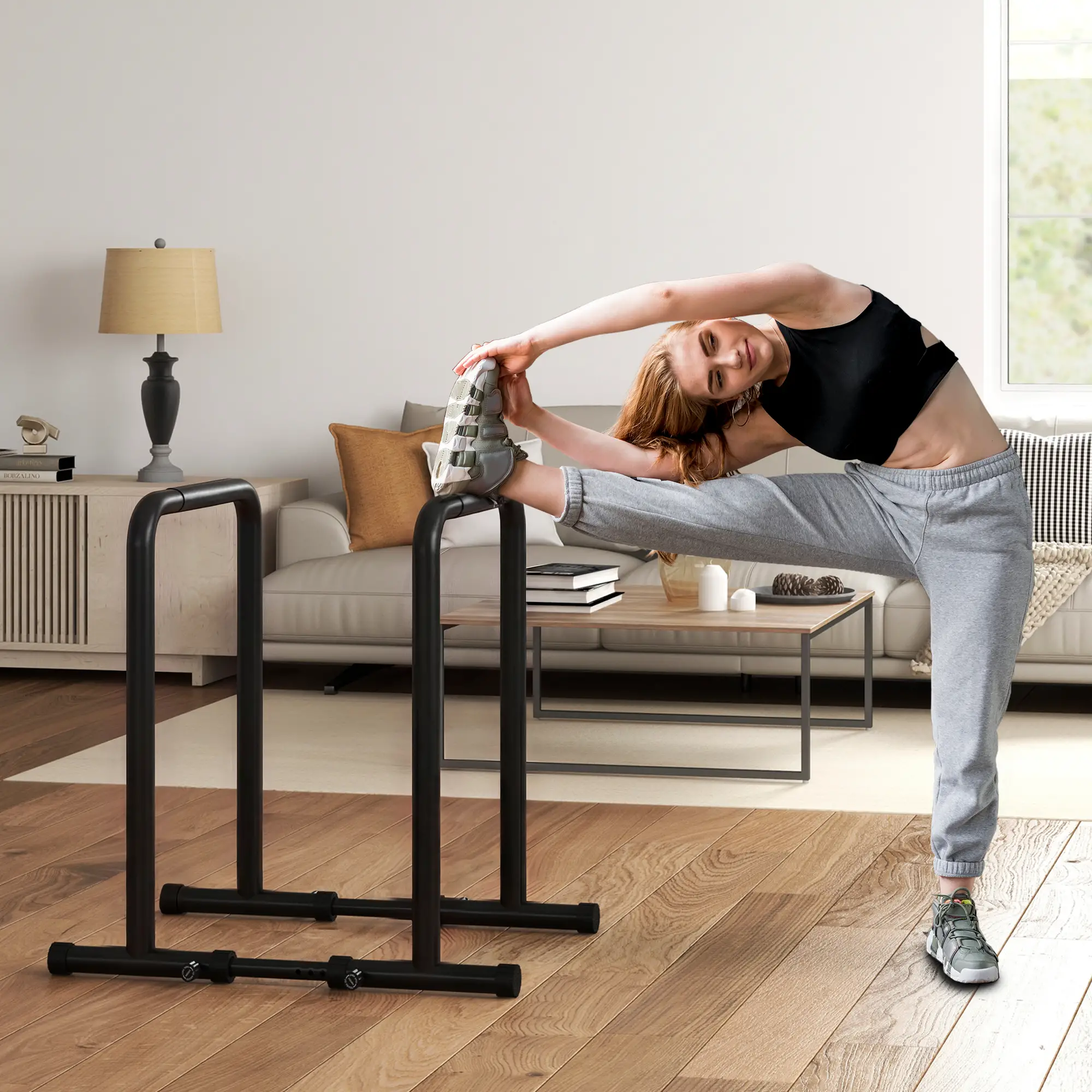 Adjustable Dip Station, Push Up Bars, 6 Width, 2 Height Levels - Image 2