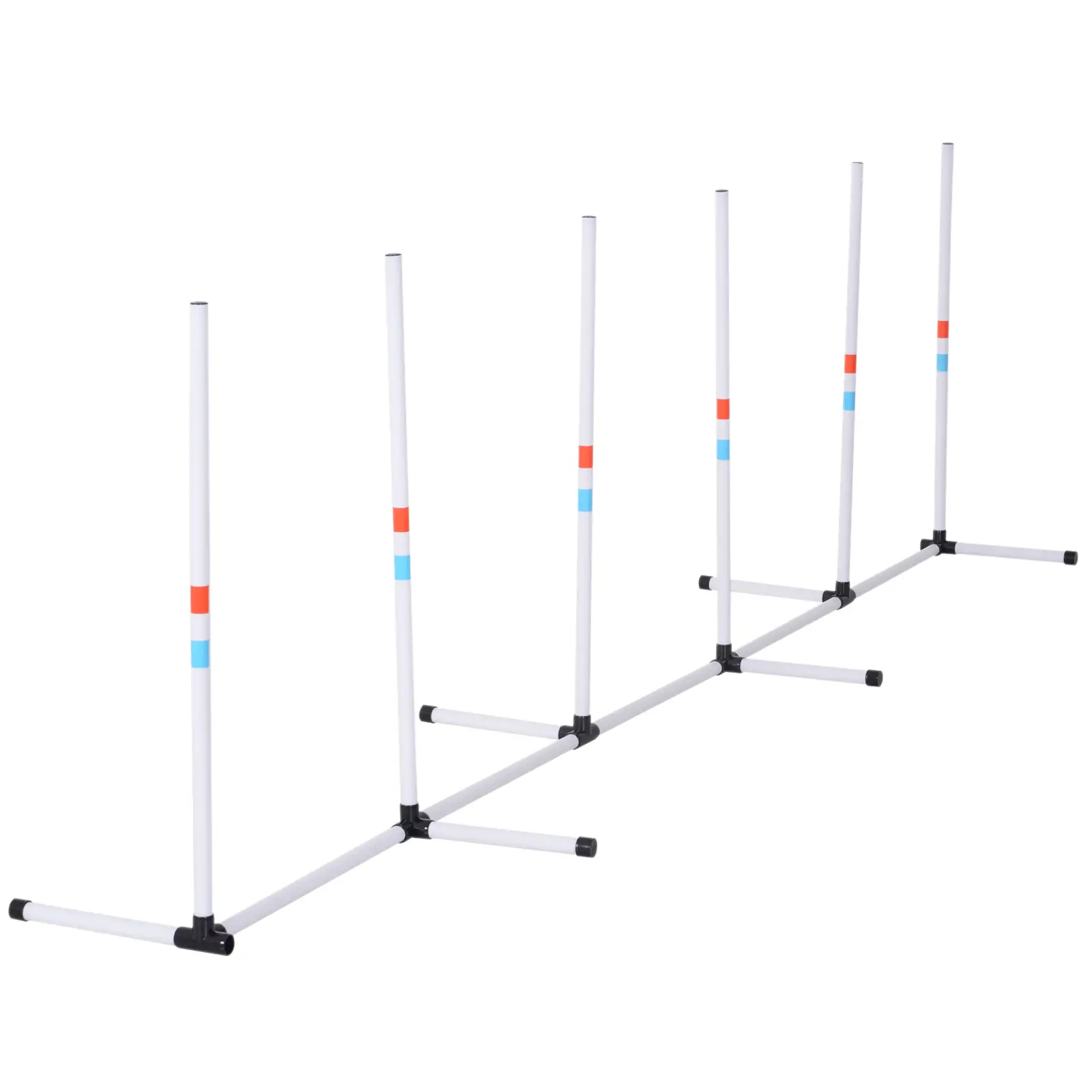 Adjustable Dog Agility Set, Weave Poles, Storage Bag, White - Image 10