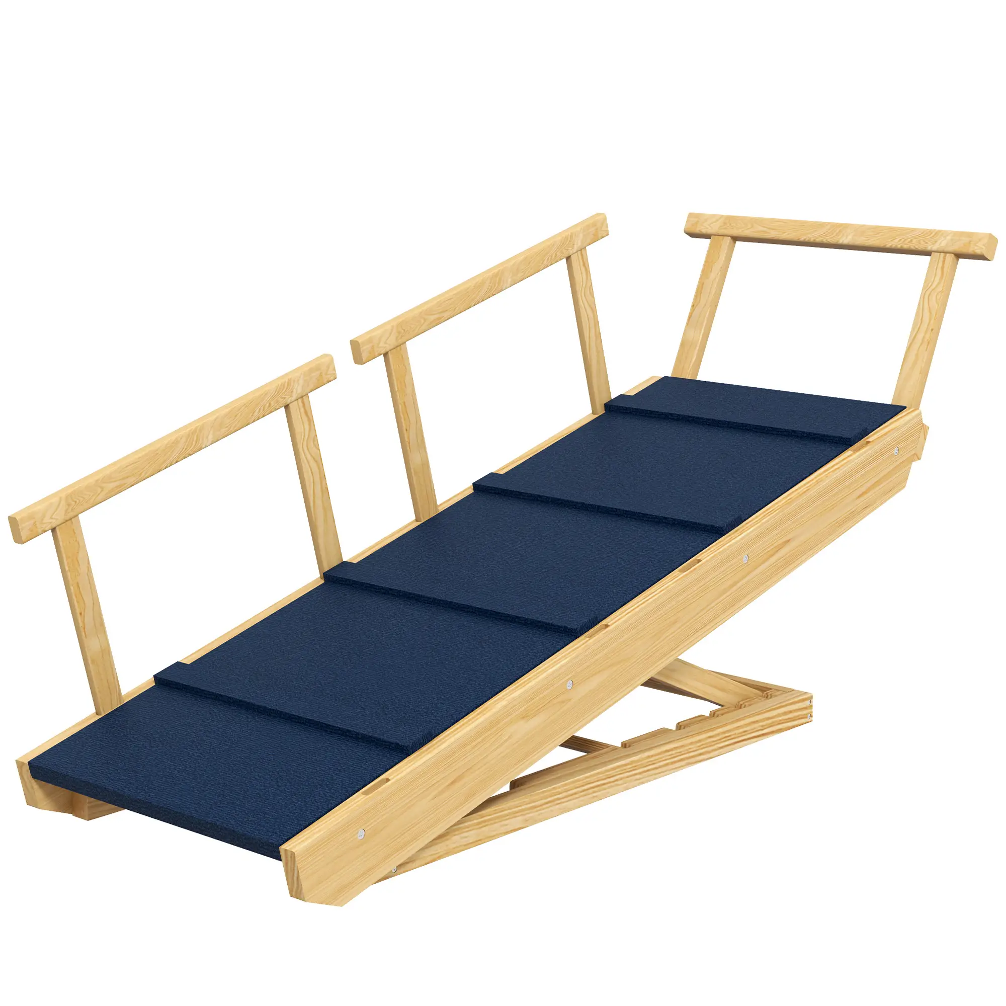 Adjustable Dog Stairs, Foldable Steps with Non-Slip Mat, for Small to Large Dogs