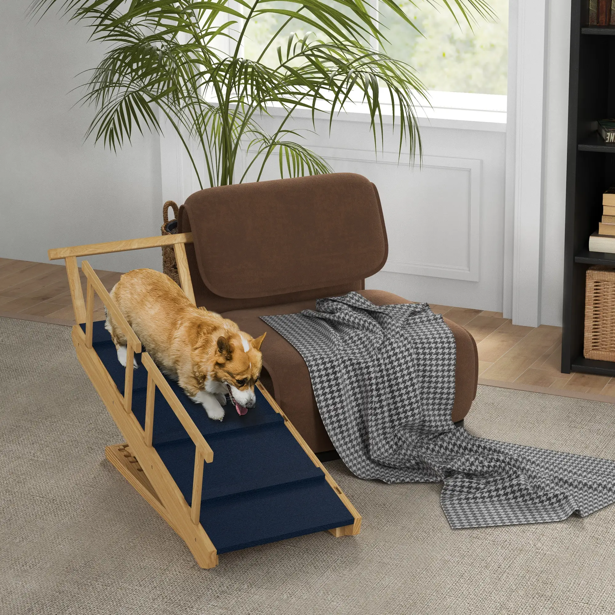 Adjustable Dog Stairs, Foldable Steps with Non-Slip Mat, for Small to Large Dogs - Image 8
