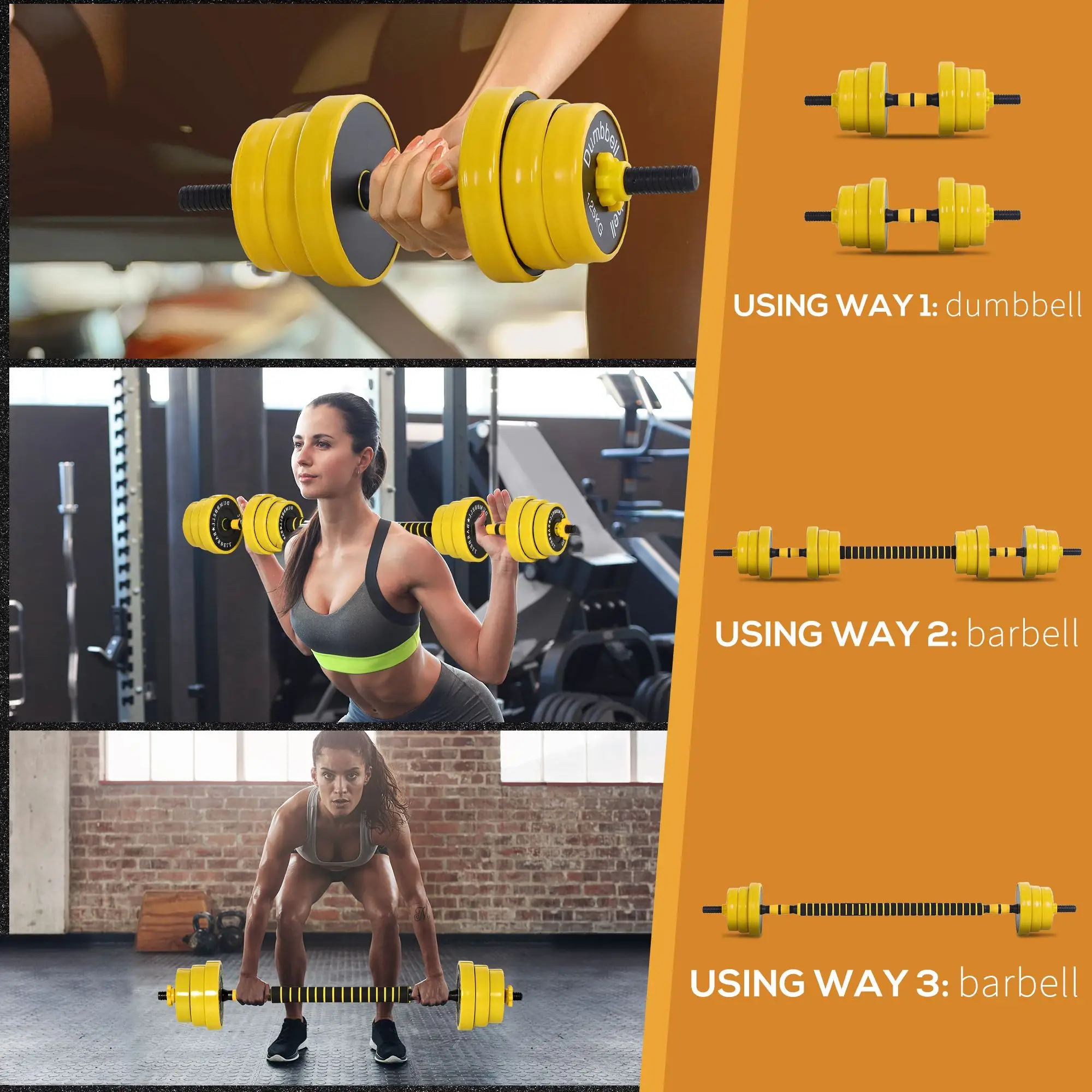 Adjustable Dumbbell Barbell Set 44lbs, Strength Training, Home Gym - Image 5