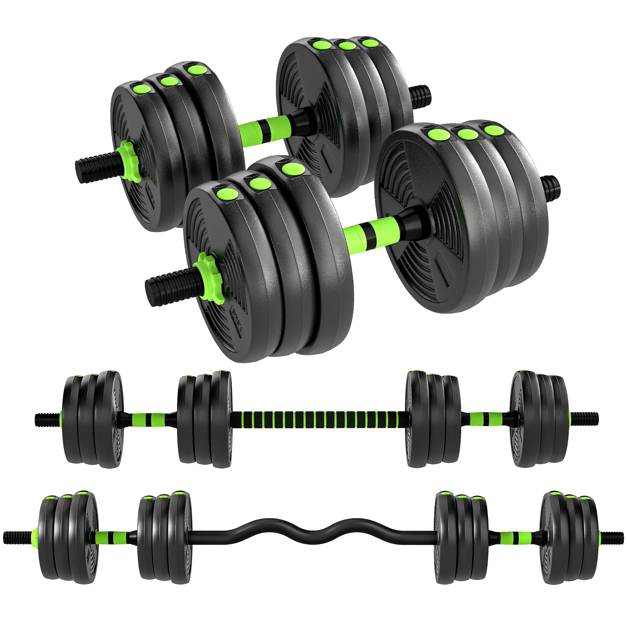 Adjustable Dumbbell Set, 3 in 1 Weights, 55lb with Connector, Non-Slip Grip - Image 11