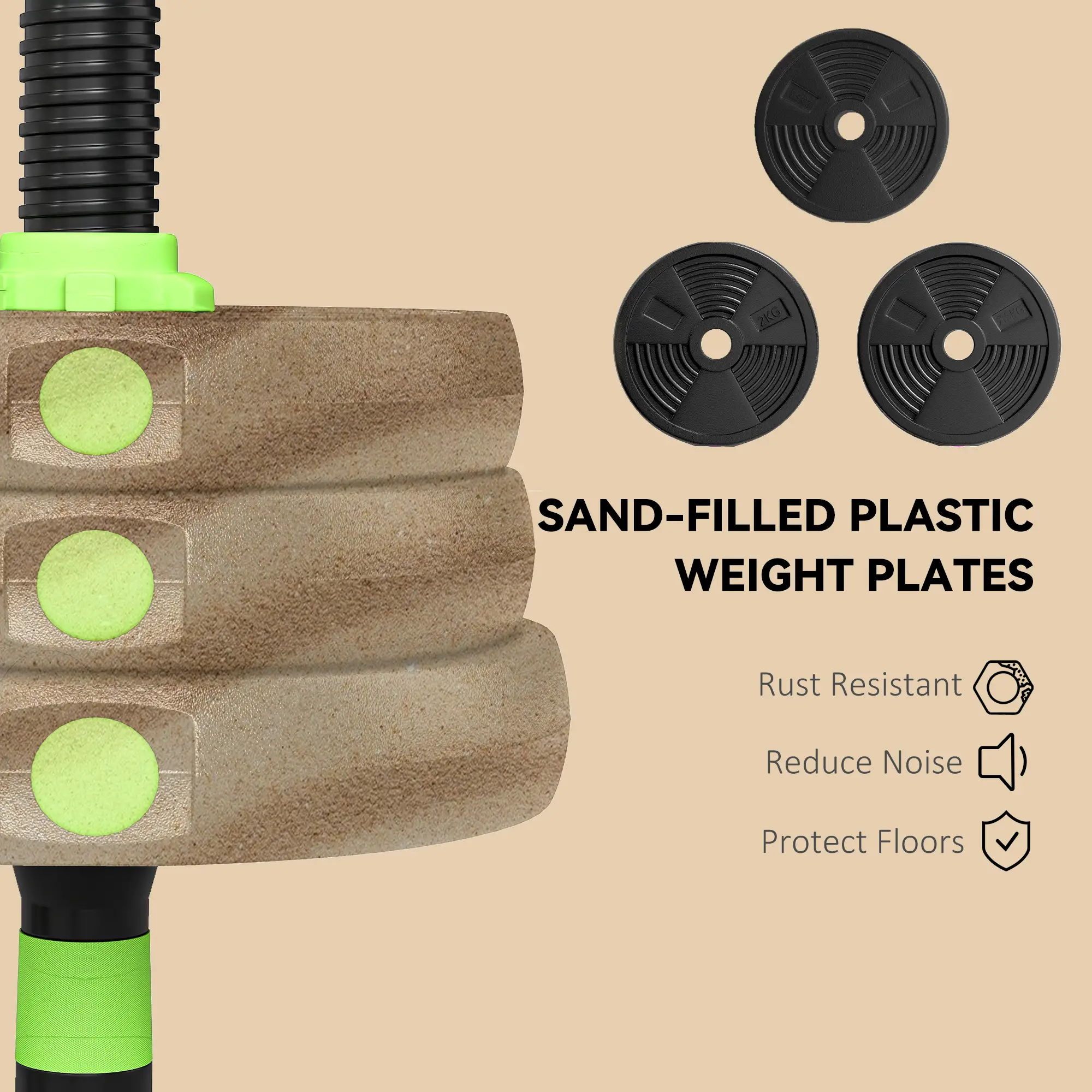 Adjustable Dumbbell Set, 3 in 1 Weights, 55lb with Connector, Non-Slip Grip - Image 7