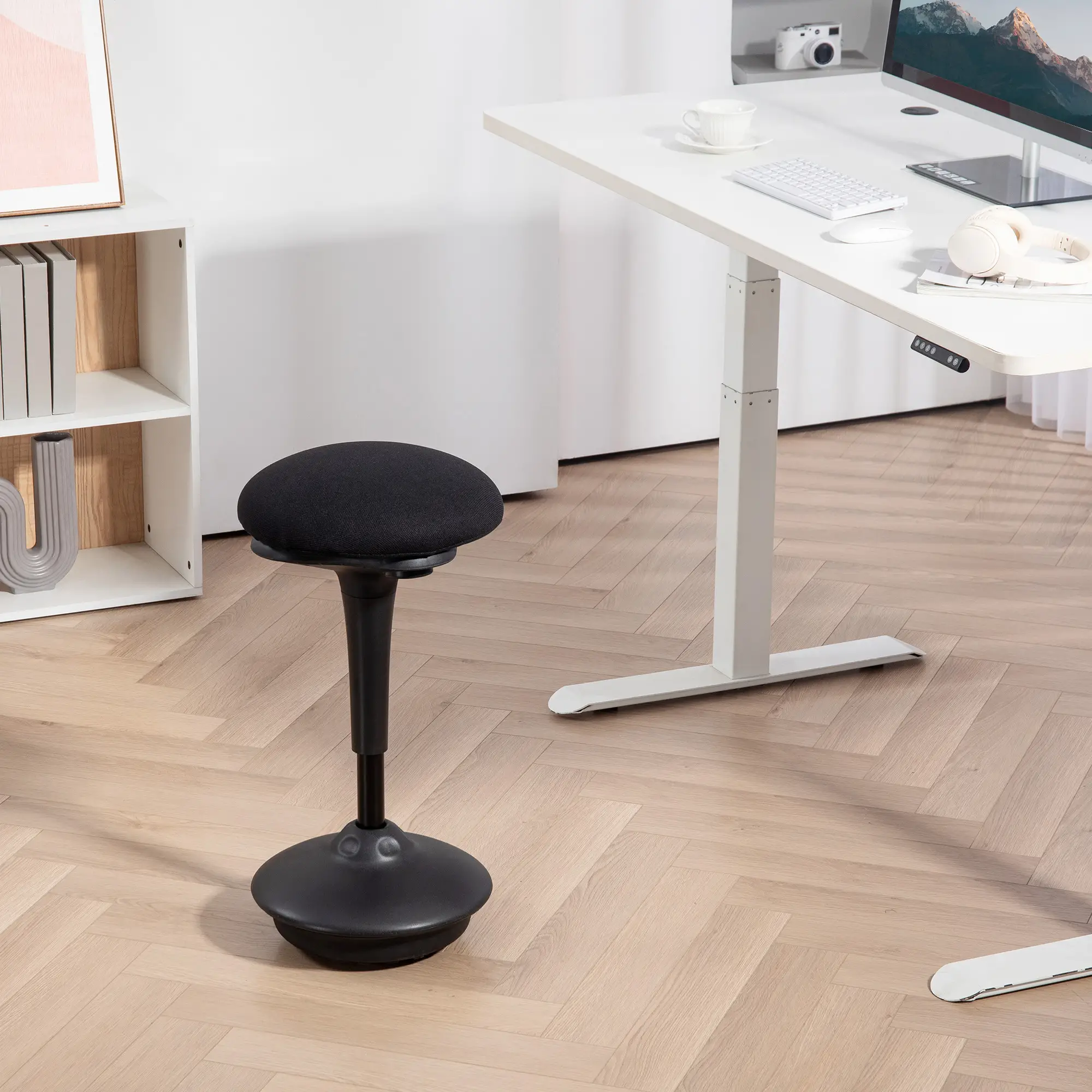 Adjustable Ergonomic Standing Stool, Swivel Backless Wobble Chair - Image 2