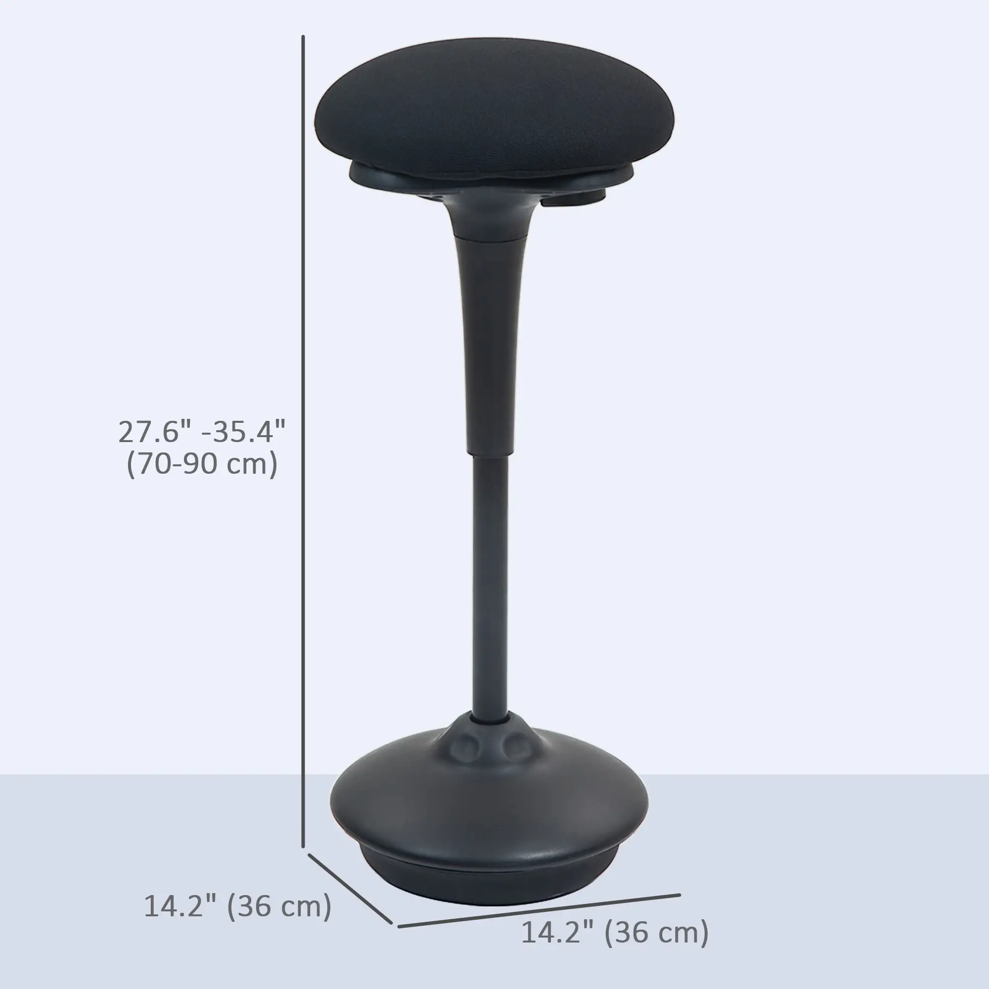 Adjustable Ergonomic Standing Stool, Swivel Backless Wobble Chair - Image 3