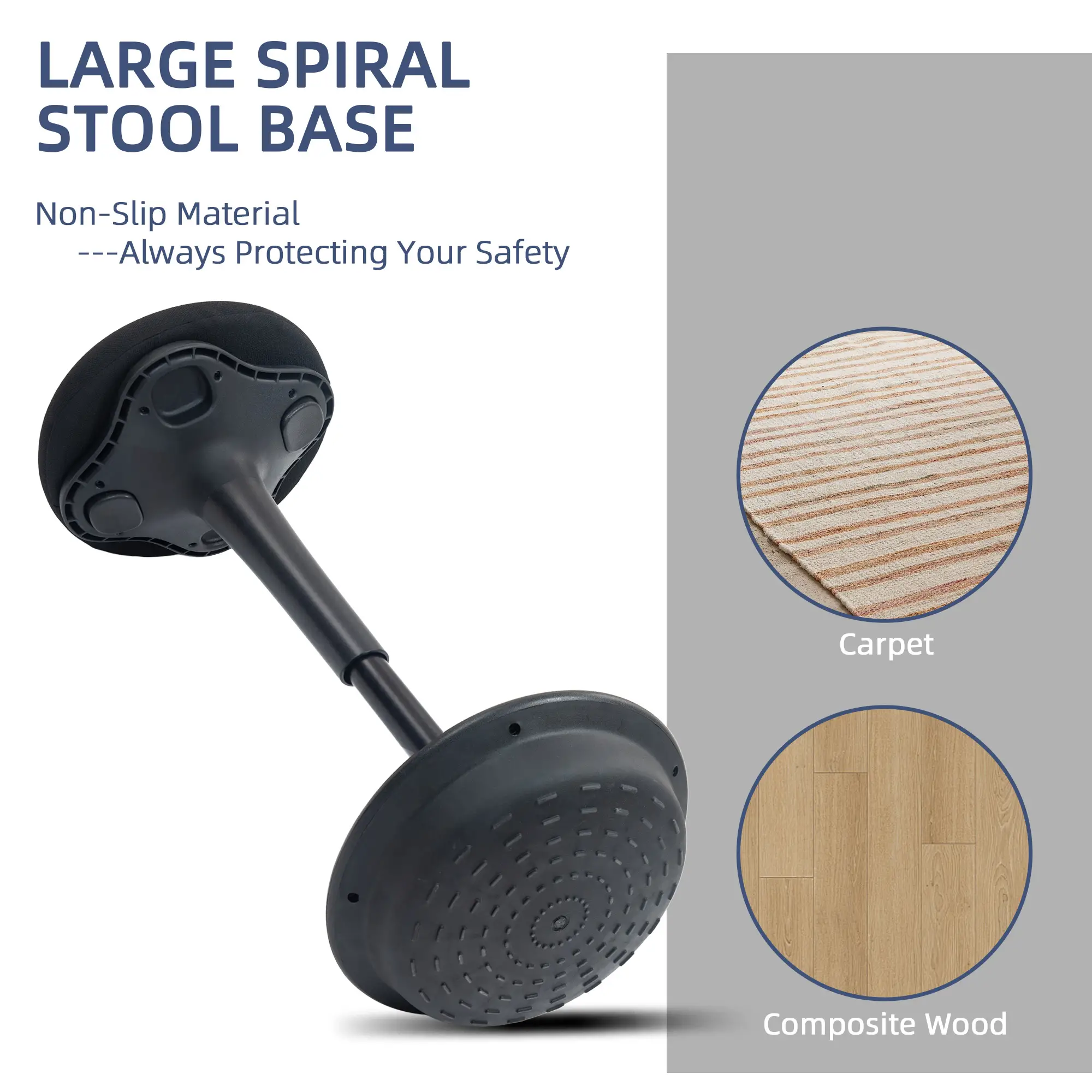 Adjustable Ergonomic Standing Stool, Swivel Backless Wobble Chair - Image 9