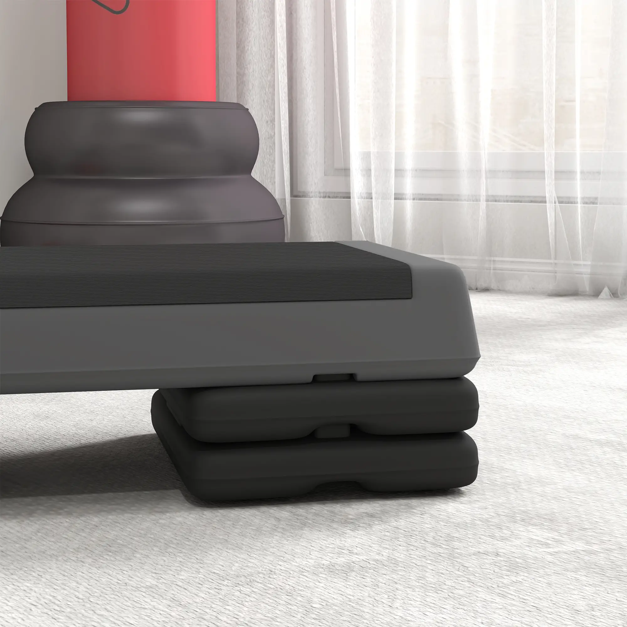 Adjustable Exercise Step Platform, 3-Level, 4", 6", 8", 550lbs, Grey - Image 10