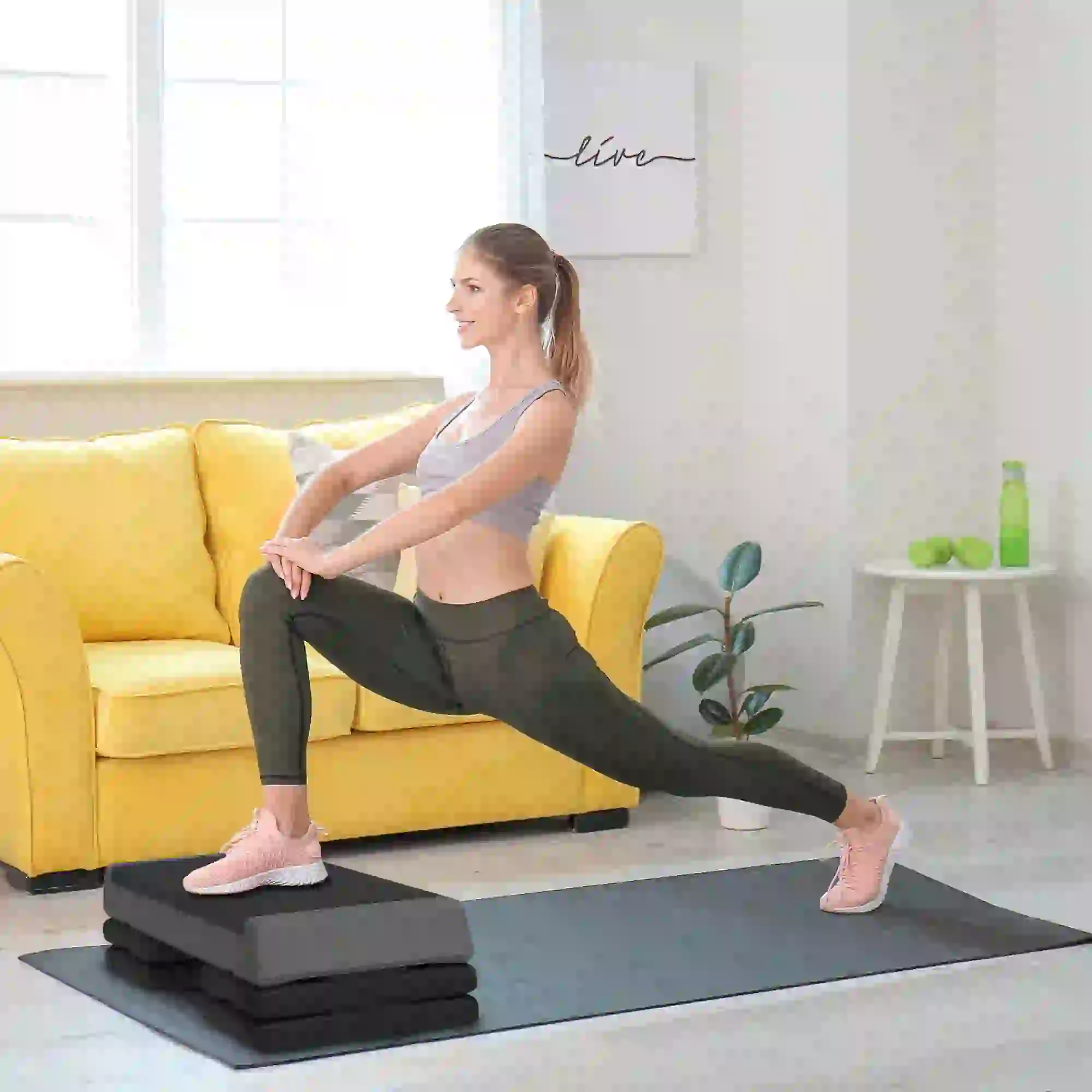 Adjustable Exercise Step Platform, 3-Level, 4", 6", 8", 550lbs, Grey - Image 8