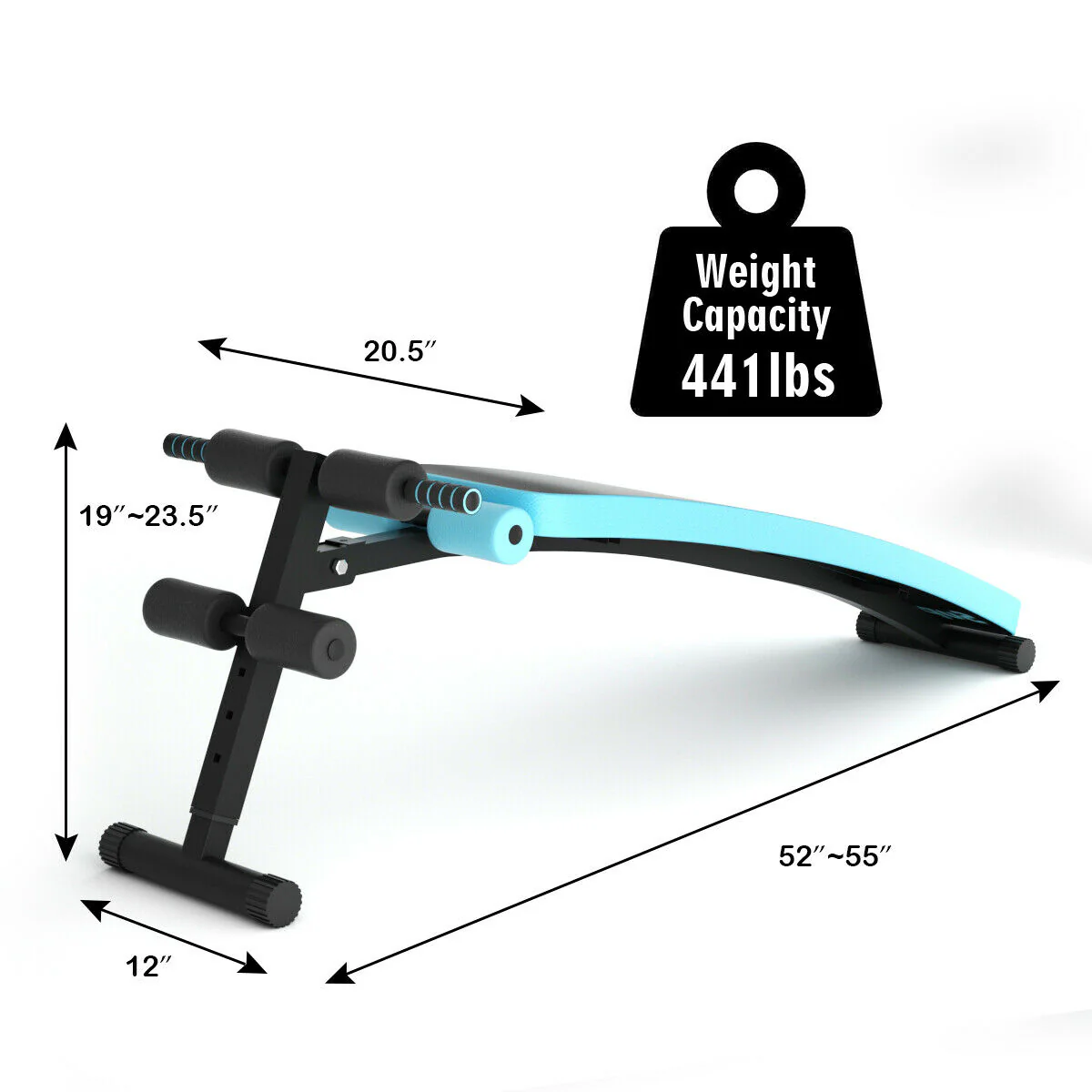 Adjustable Folding Weight Bench, Sit-Up Board, Blue - Image 6