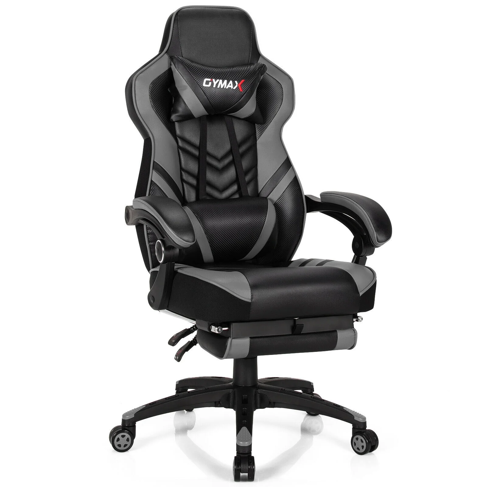 Adjustable Gaming Chair With Footrest, Gray - Image 4