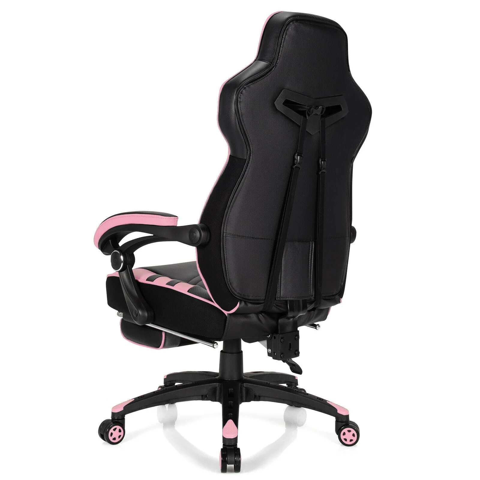 Adjustable Gaming Chair With Footrest, Pink - Image 7