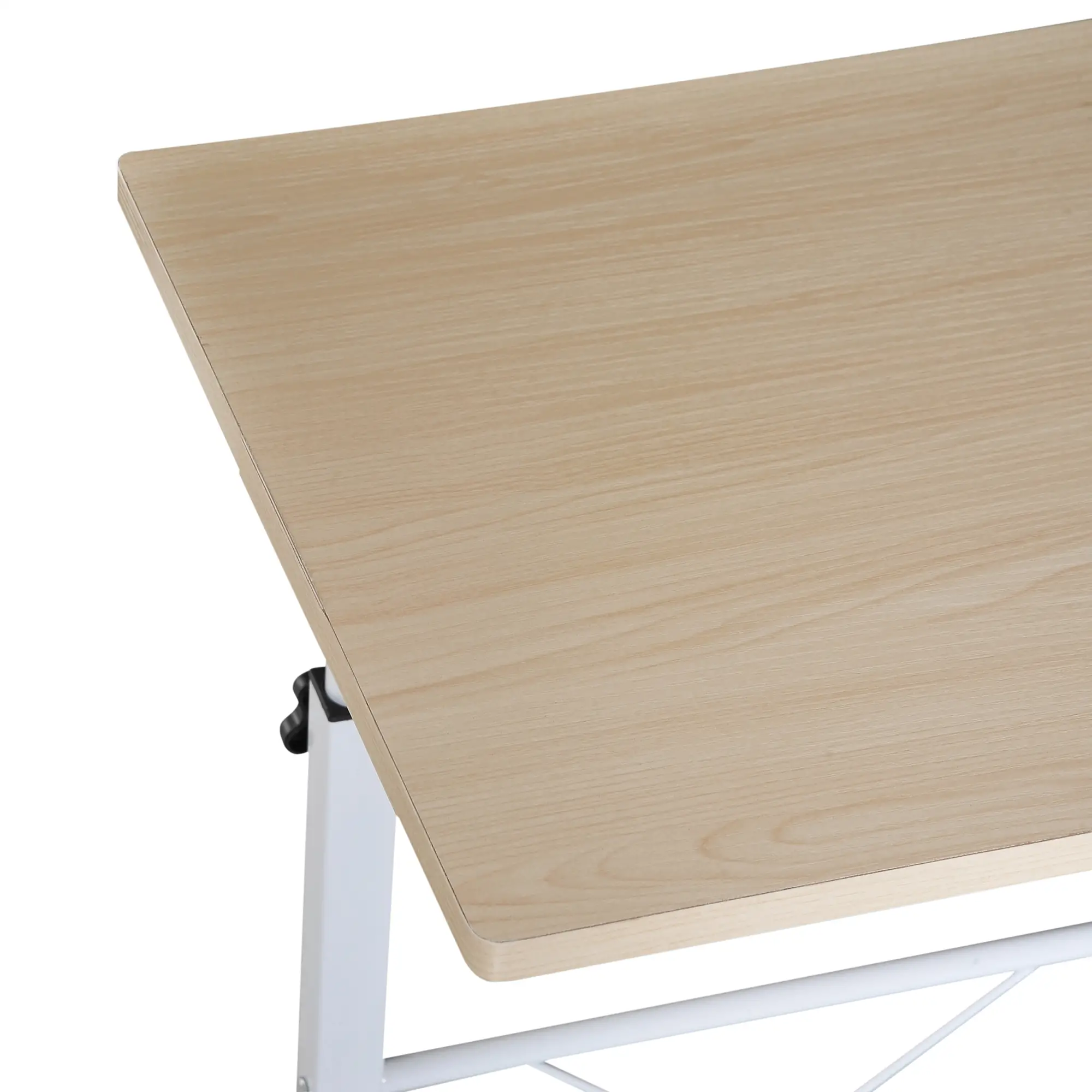 Adjustable Height Mobile Standing Desk, 23.5 Inch, Natural Wood - Image 9