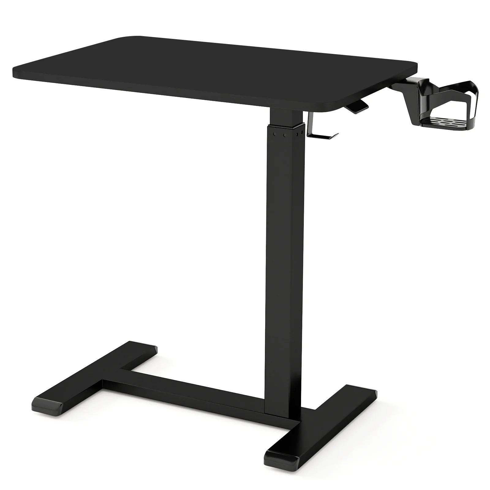 Adjustable Height Mobile Standing Desk, Overbed Table, Black - Image 4