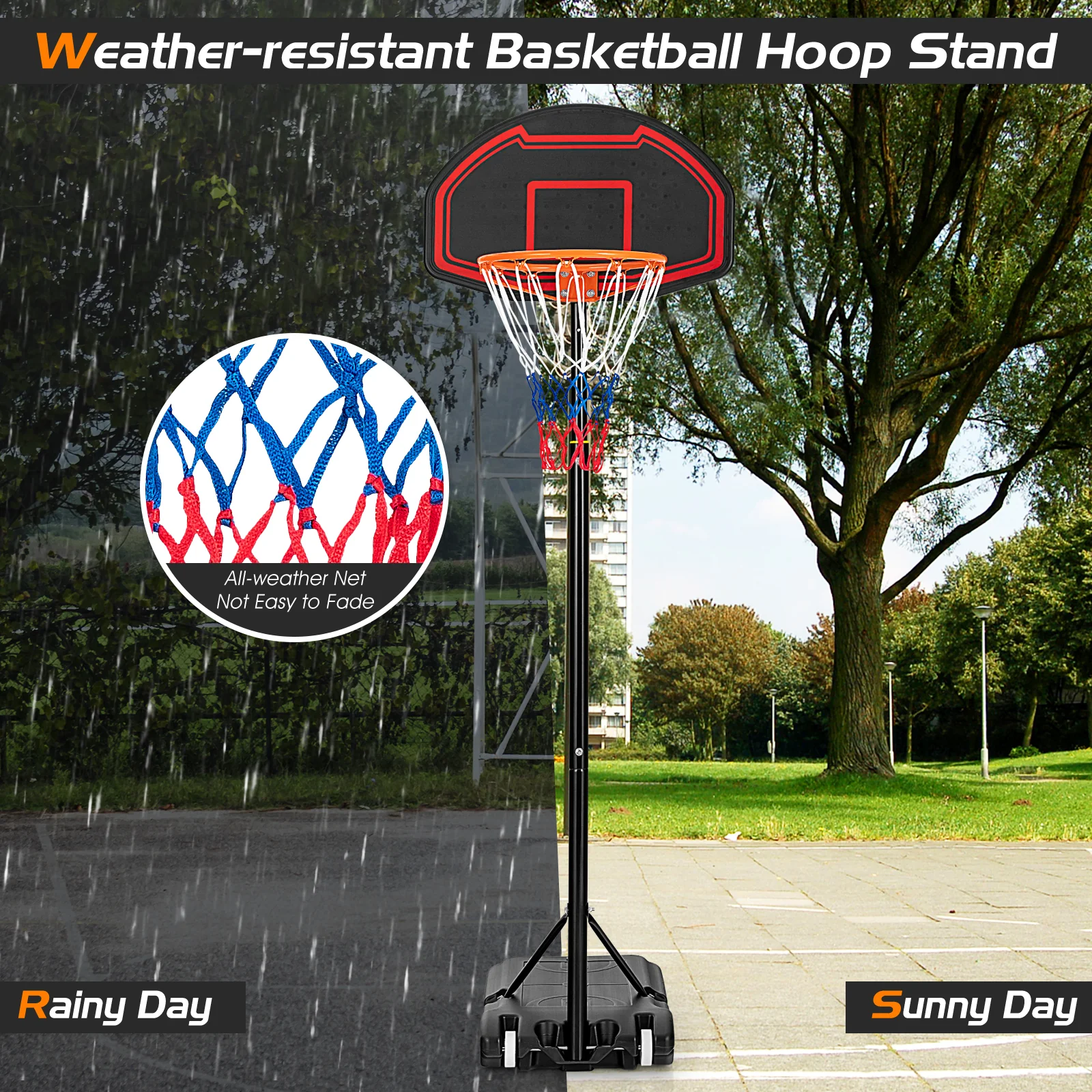 Adjustable Kids Basketball Hoop Stand, Black - Image 10