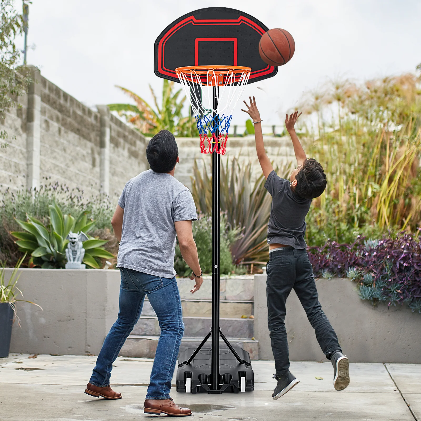 Adjustable Kids Basketball Hoop Stand, Black - Image 2