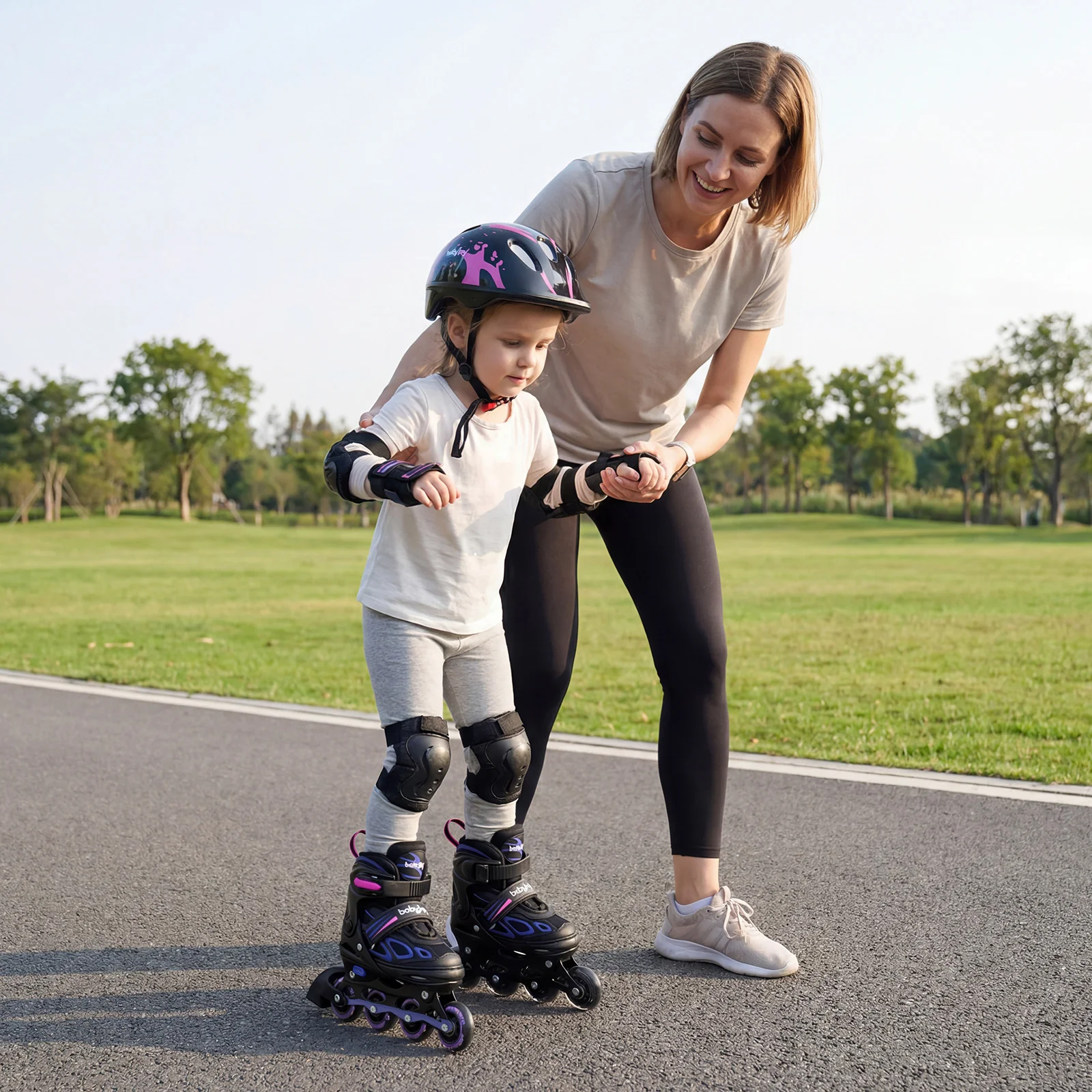 Adjustable Kids' Incline Skates for Boys Girls Ages 5-14, Purple - Image 5