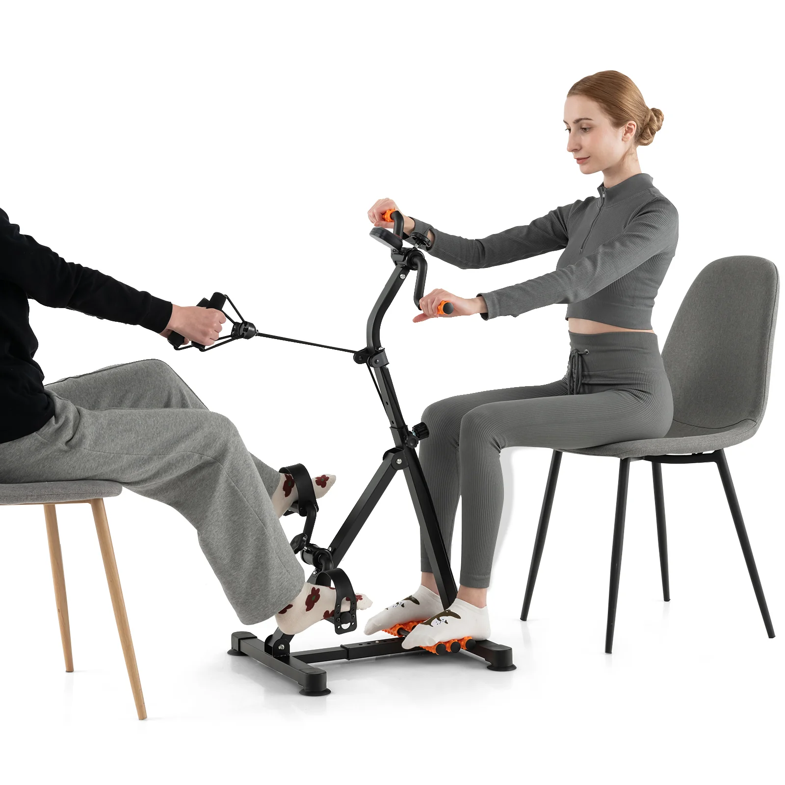 Adjustable LCD Pedal Exercise Bike, Yellow - Image 4