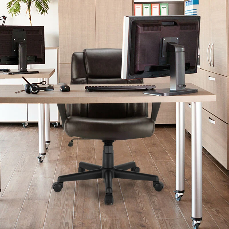 Adjustable Leather Executive Office Chair, Brown - Image 7