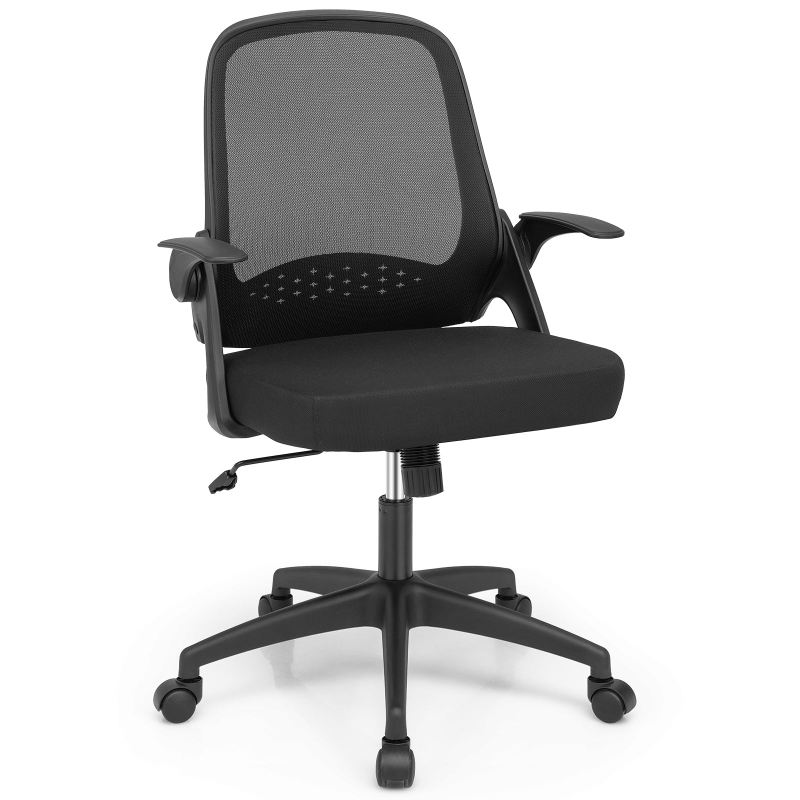 Adjustable Mesh Office Chair, Flip-Up Armrest, Black