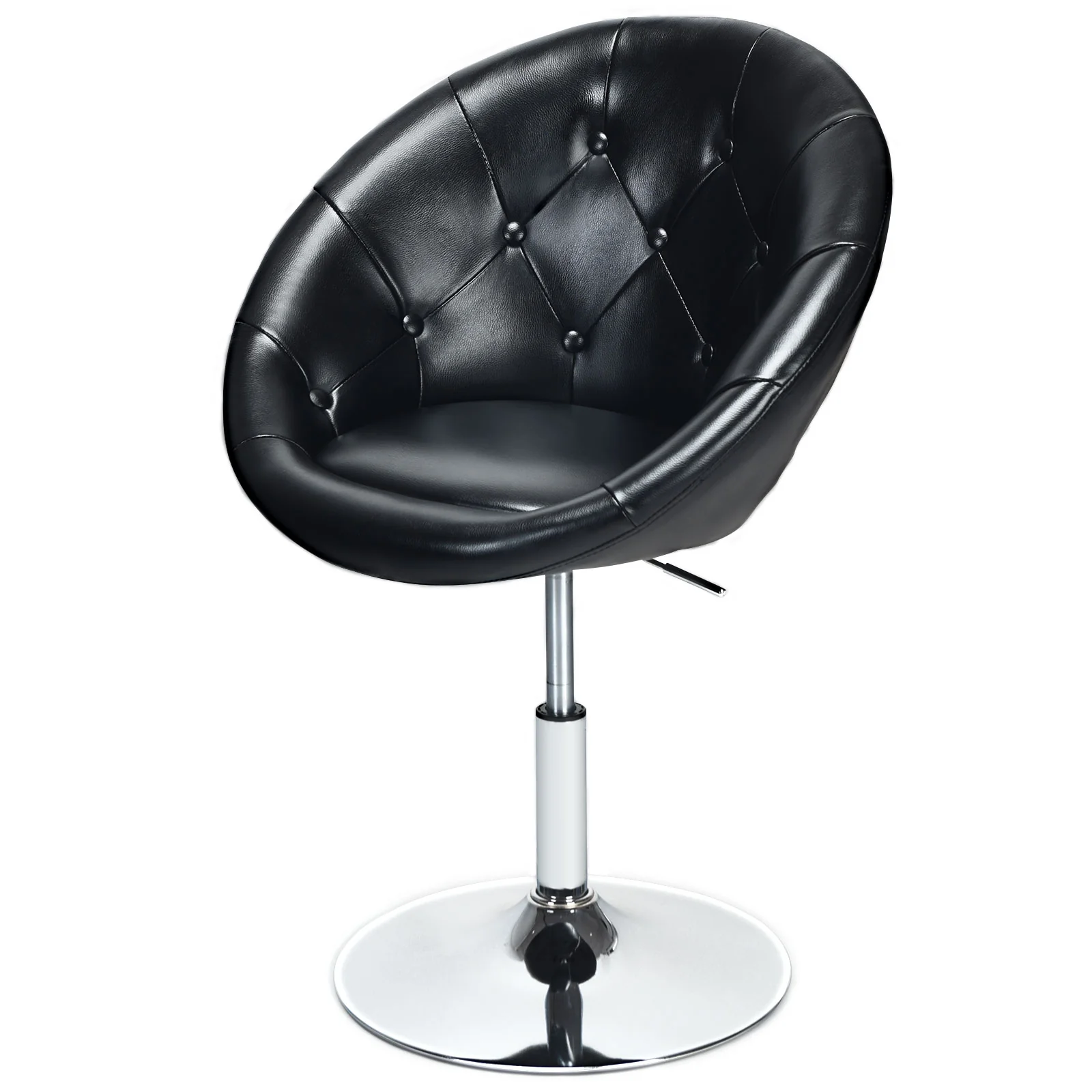 Adjustable Modern Swivel Round Tufted, Black - Image 4