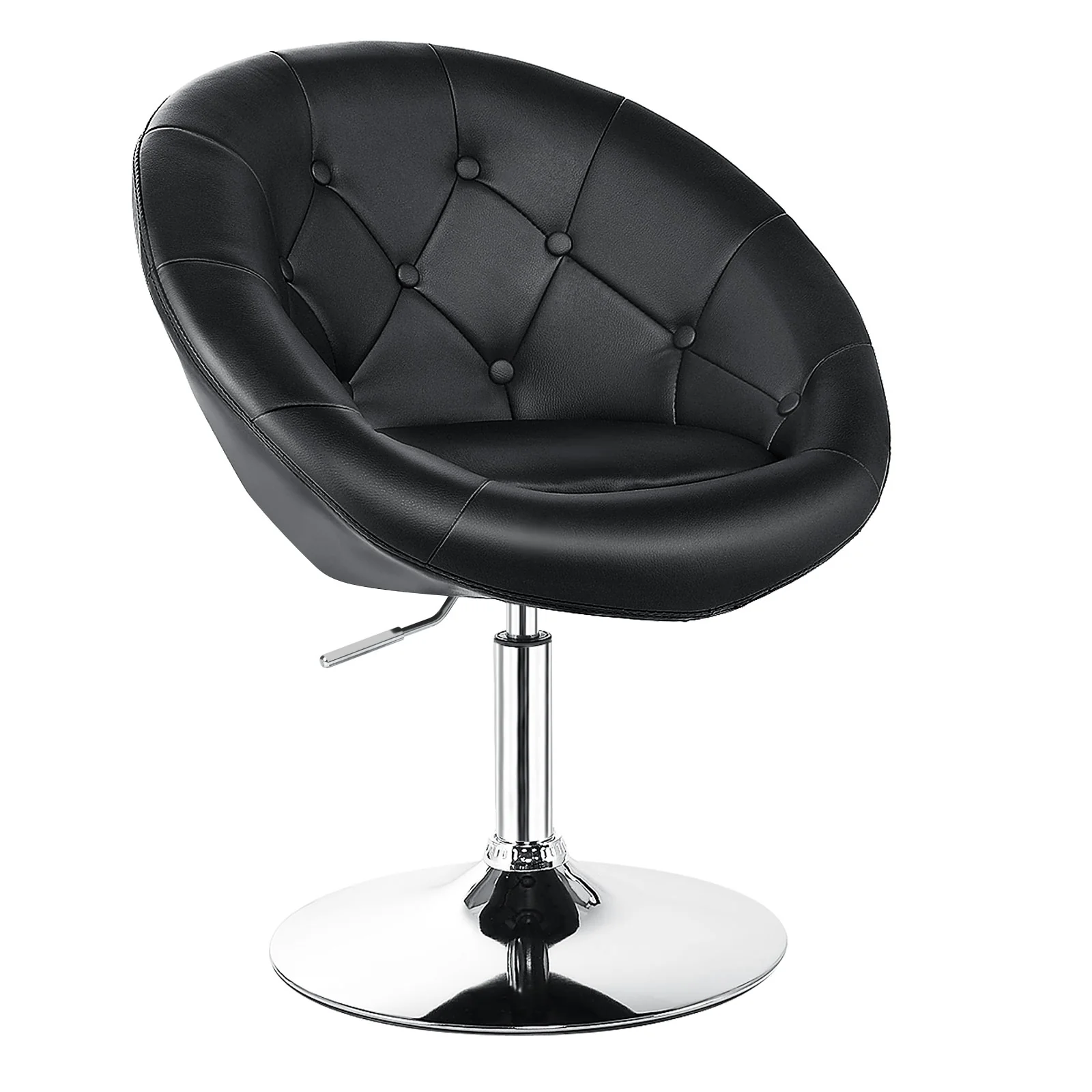 Adjustable Modern Swivel Round Tufted, Black - Image 9