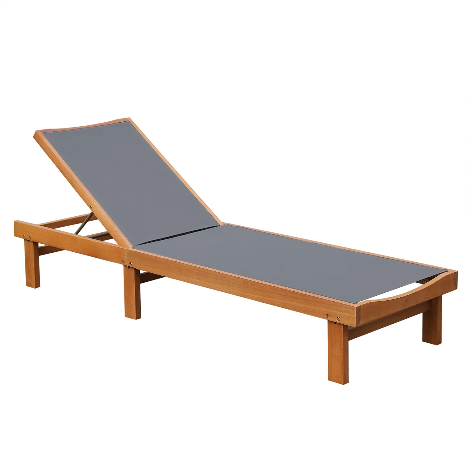 Adjustable Outdoor Wood Chaise Lounge Chair
