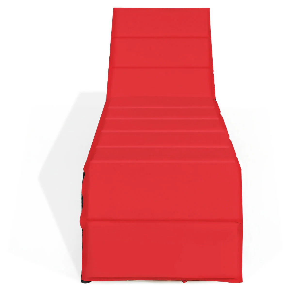 Adjustable Patio Rattan Lounge Chair With Cushions, Red - Image 10