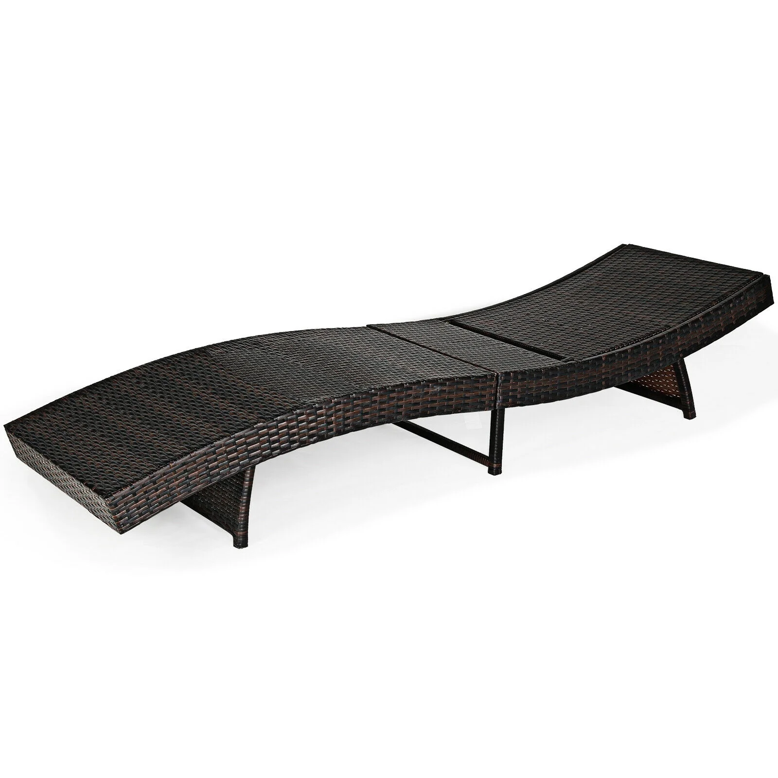 Adjustable Rattan Chaise Lounge Chair With Cushion, Turquoise - Image 8