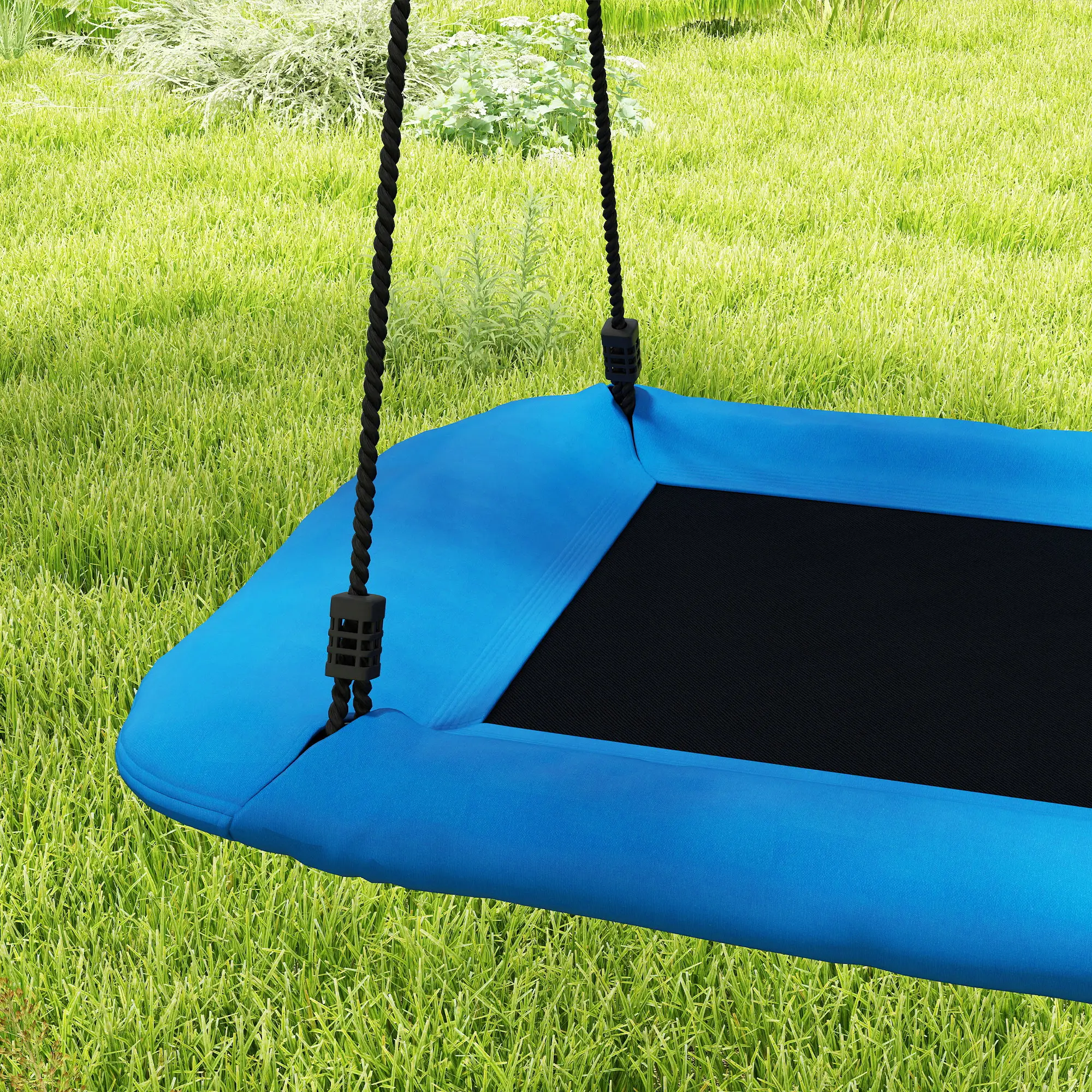 Adjustable Ropes Tree Straps Basket Swing, 58" x 30", 660 lbs Capacity, Blue - Image 10