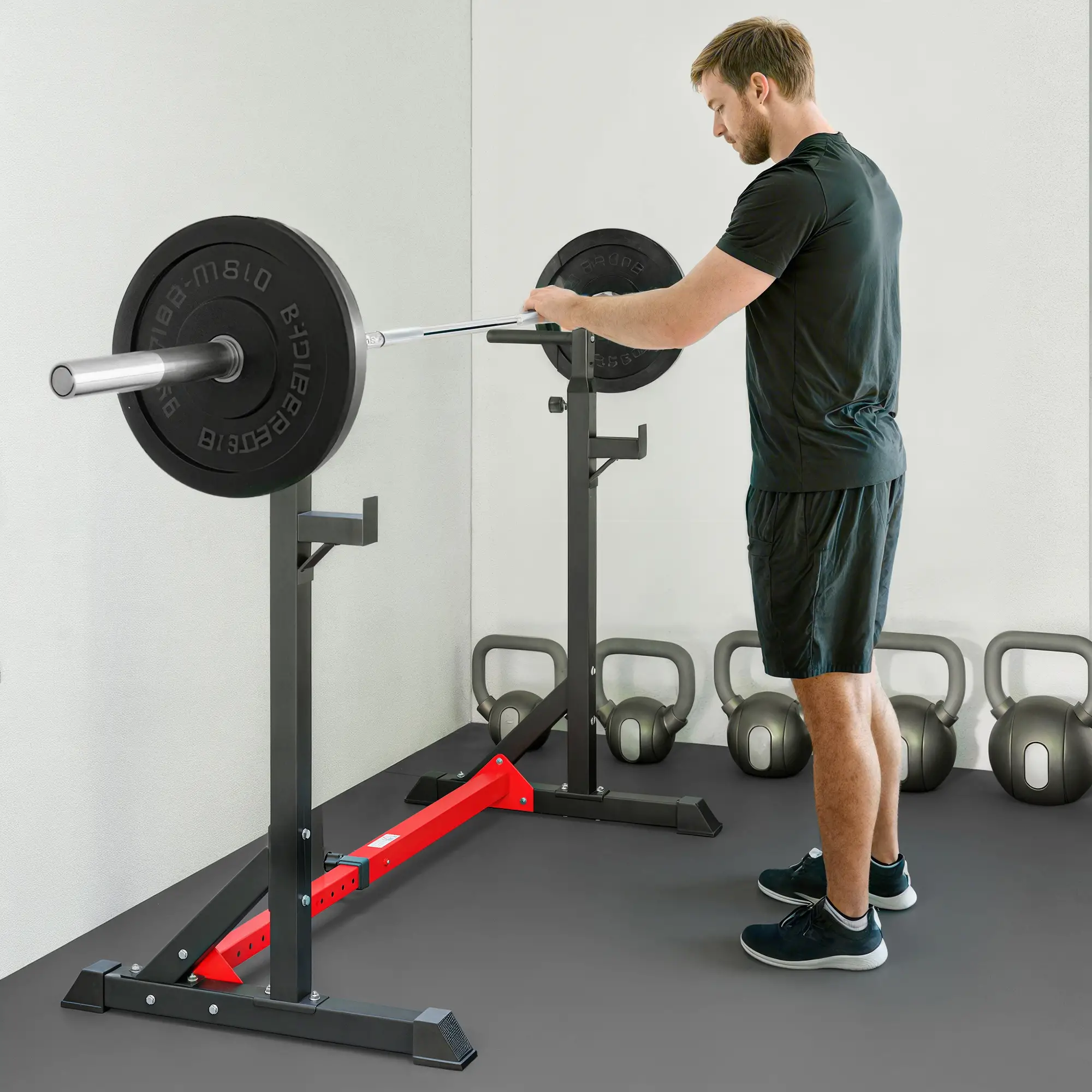 Adjustable Steel Barbell Squat Rack, Bench Press - Image 9