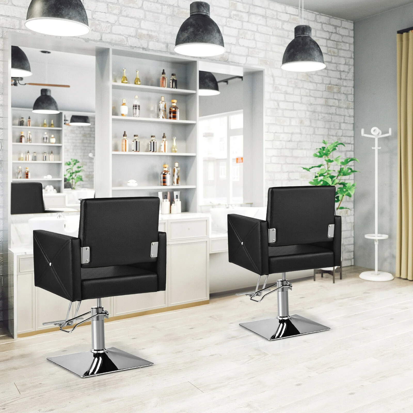 Adjustable Swivel Hydraulic Salon Chair, Black - Image 6