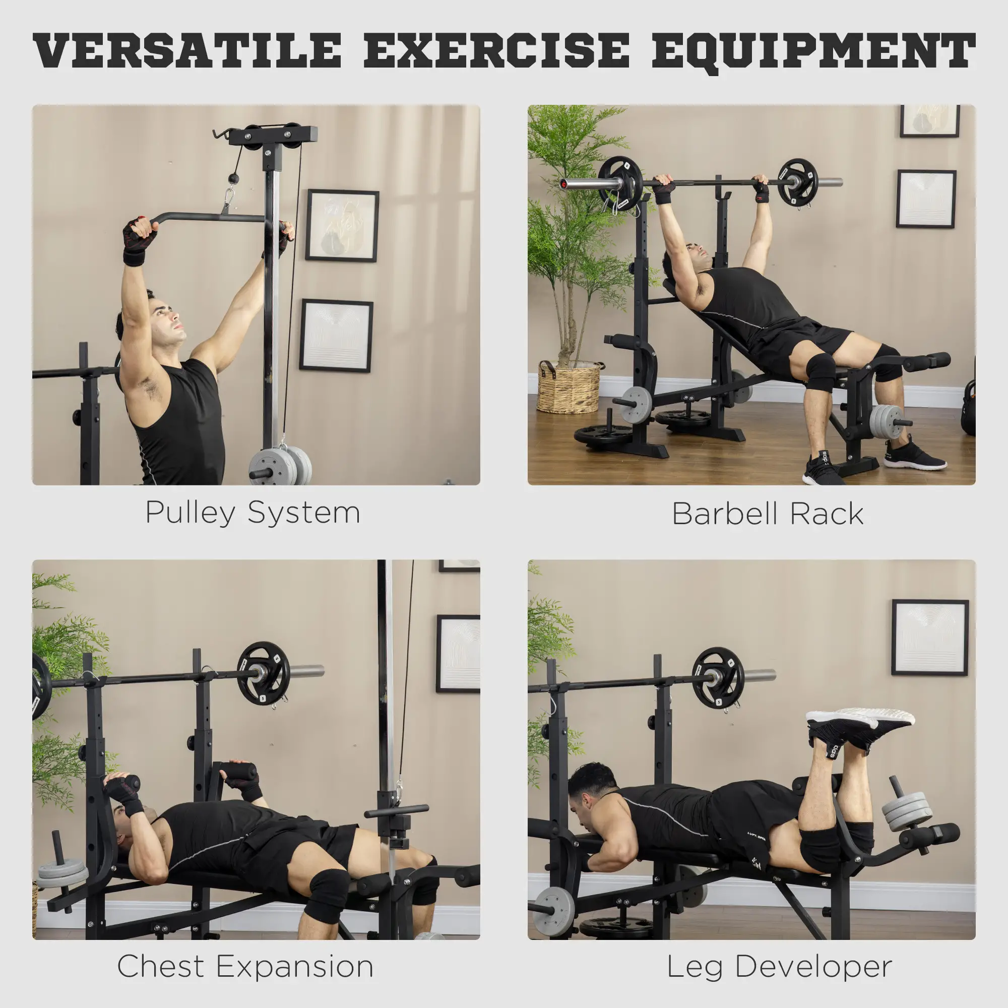 Adjustable Weight Bench With Pulley System, Full Body Workout - Image 4