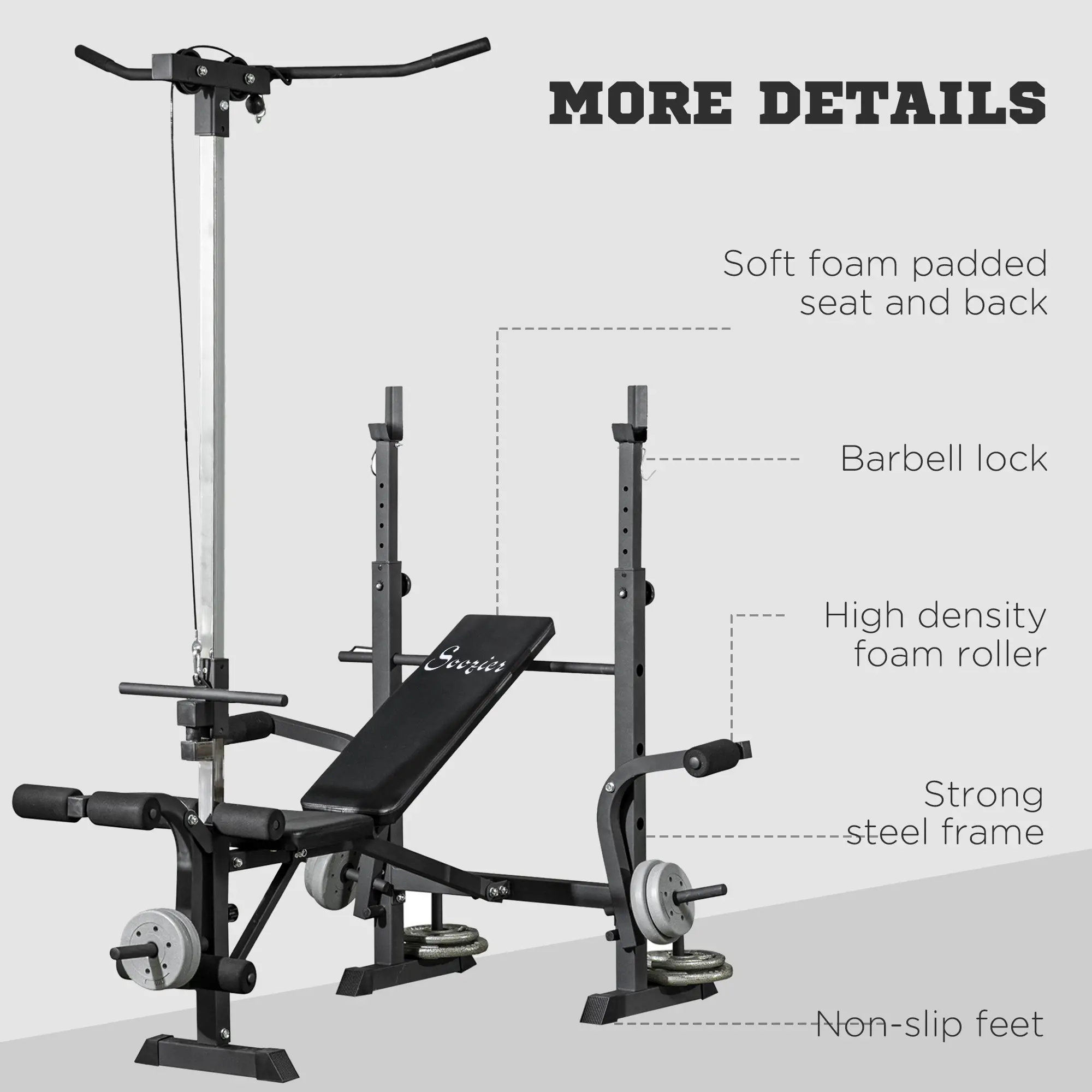 Adjustable Weight Bench With Pulley System, Full Body Workout - Image 9