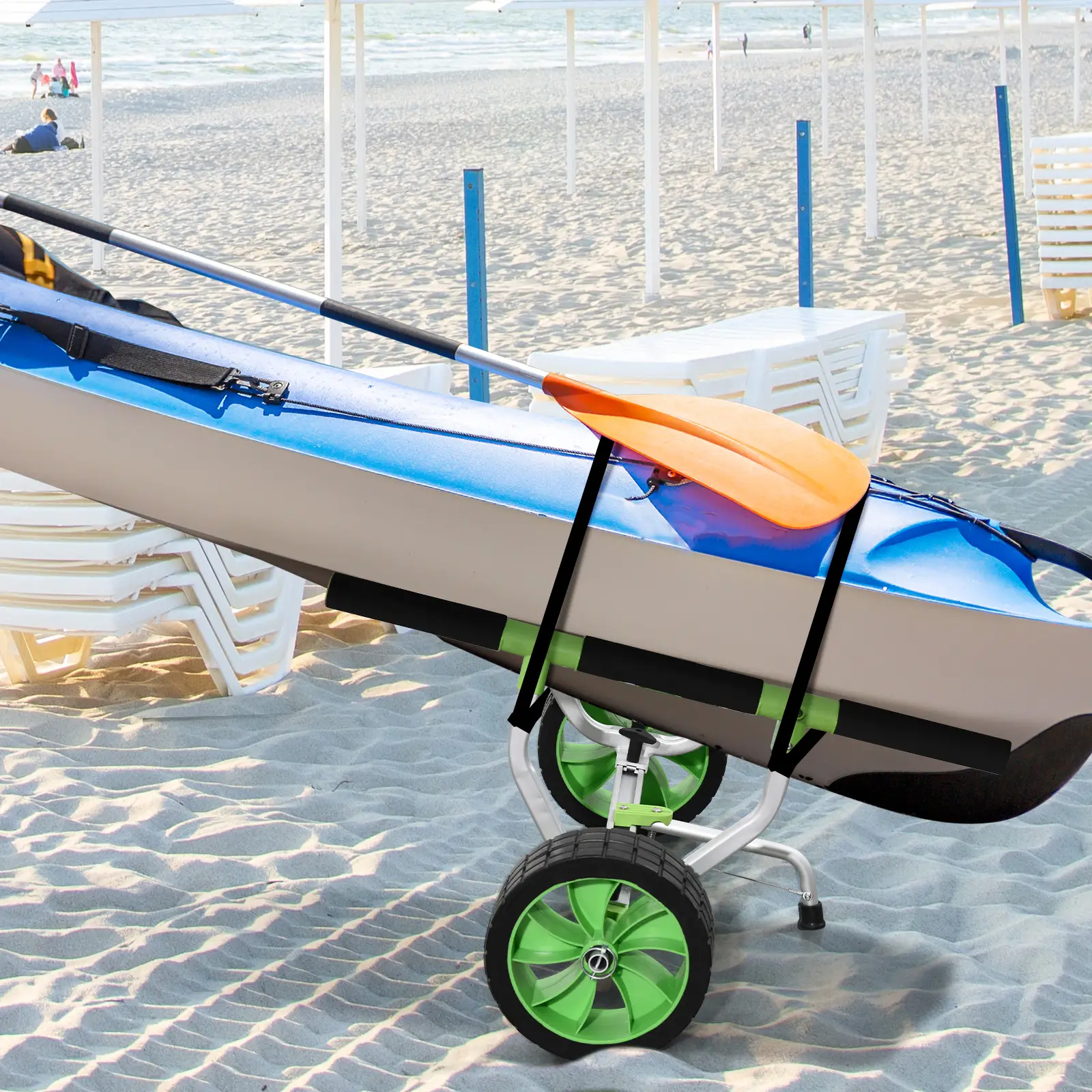 Adjustable Width Kayak Cart Dolly, Green - Image 8